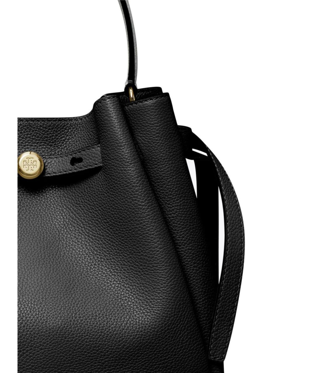 TORY BURCH Черная кожаная сумка тоут, фото 3