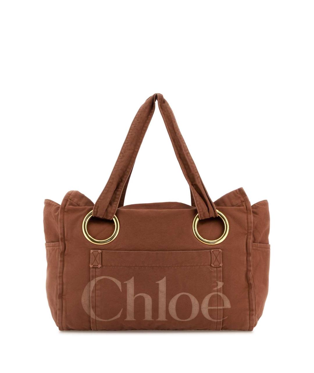 CHLOE Коричневая тканевая сумка тоут, фото 1