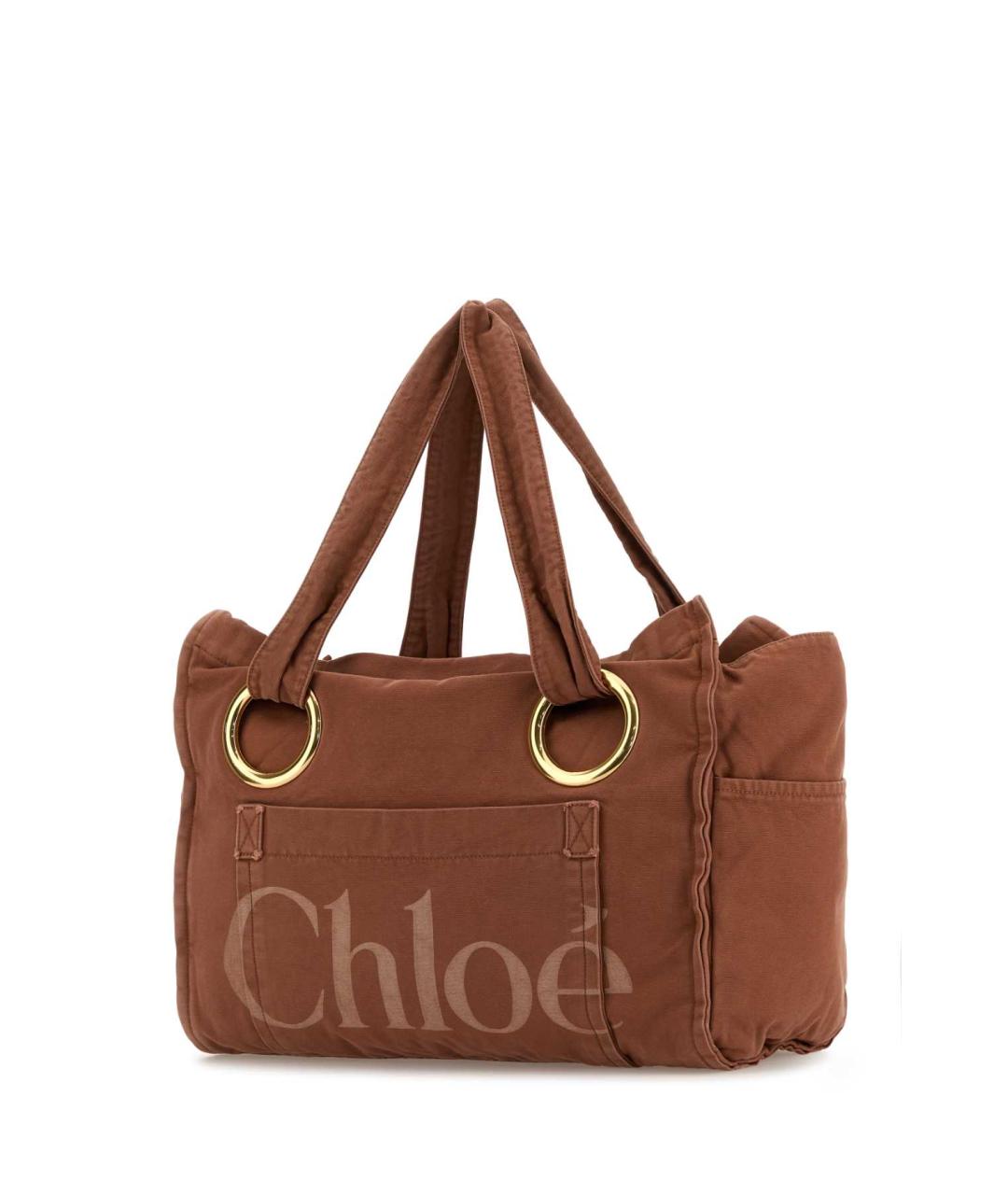 CHLOE Коричневая тканевая сумка тоут, фото 3