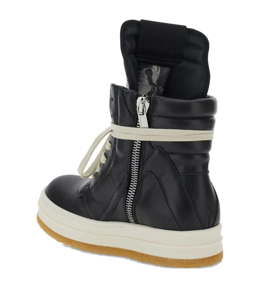 RICK OWENS Черные кожаные кеды, фото 3