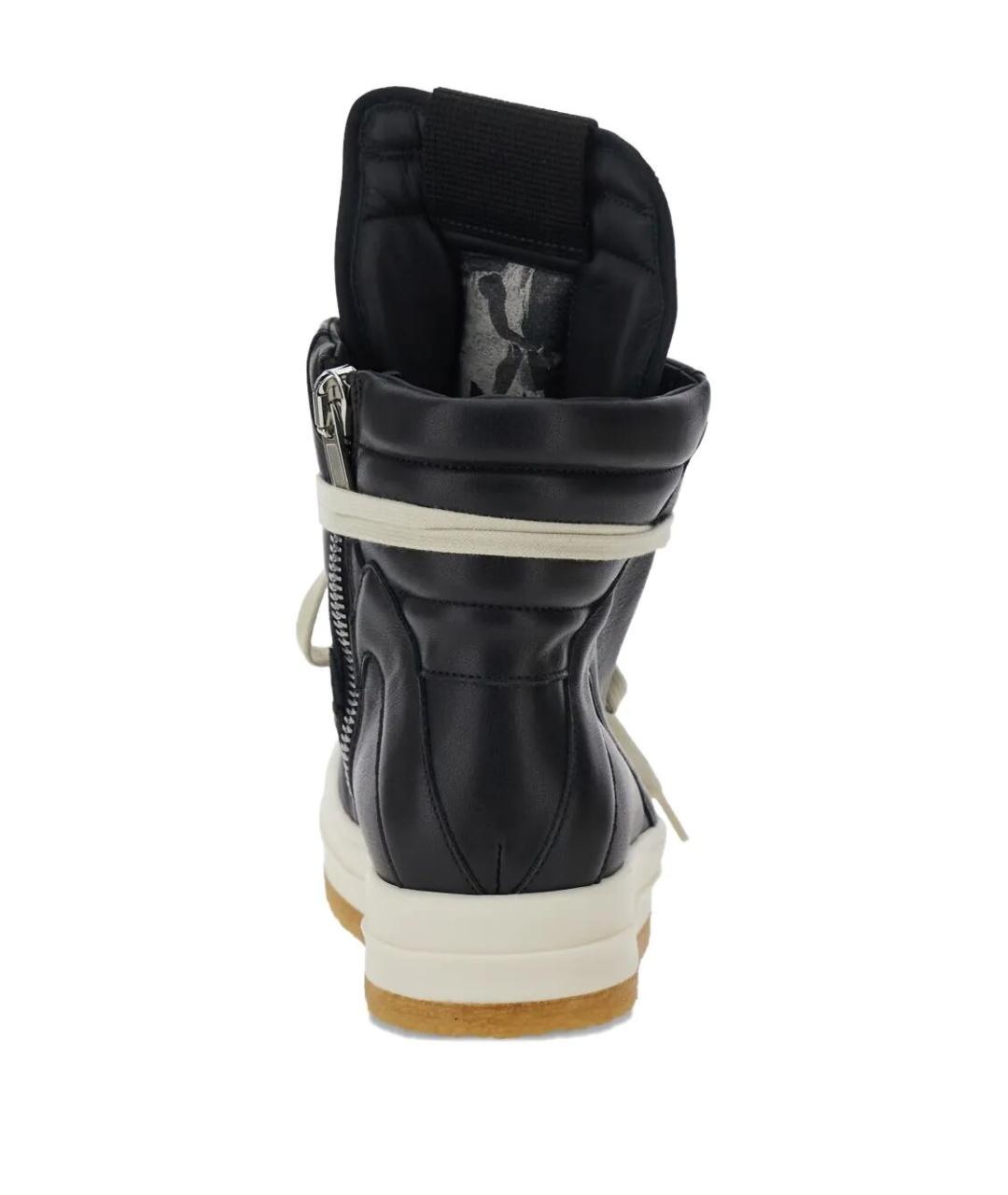 RICK OWENS Черные кожаные кеды, фото 4