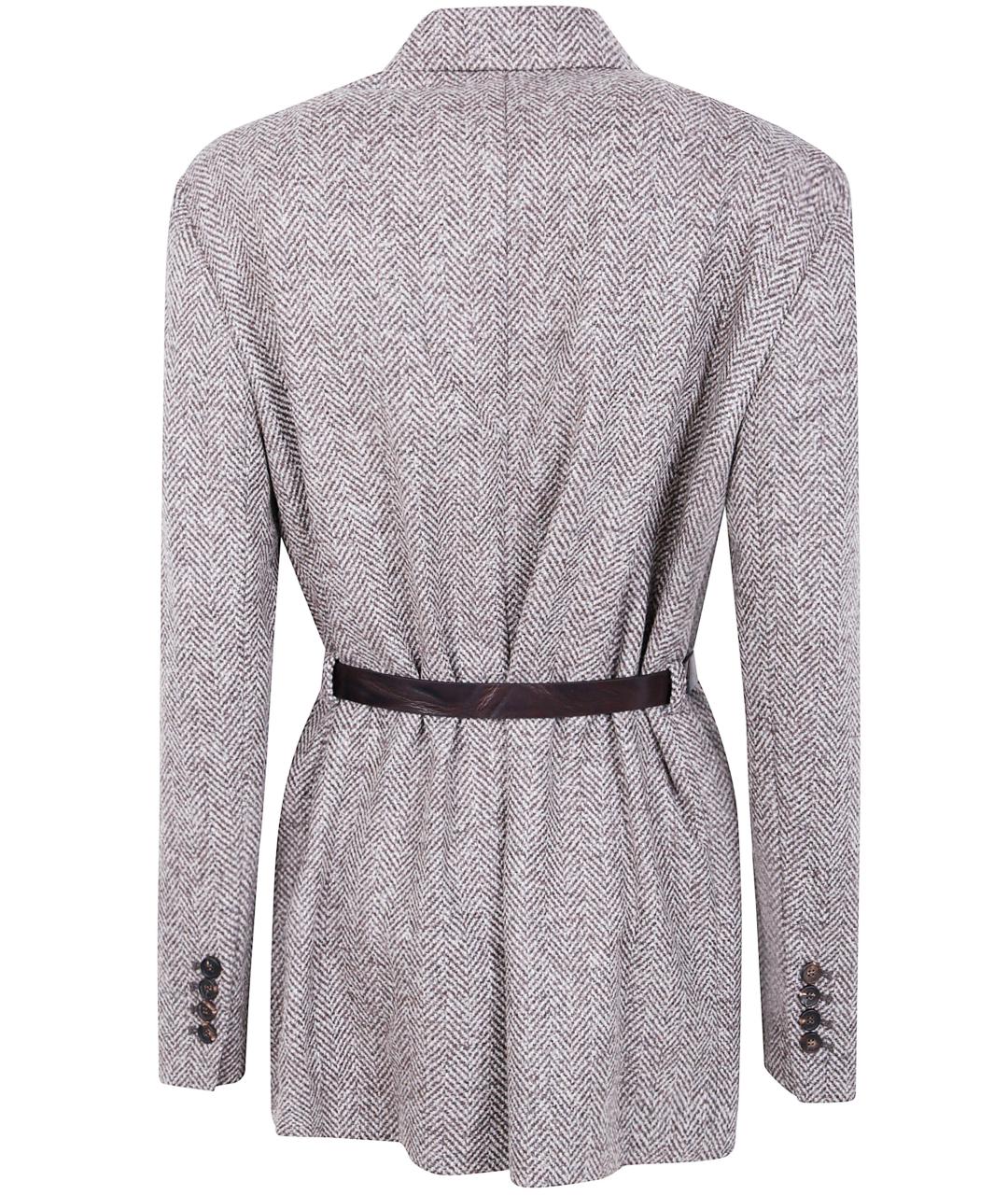 BRUNELLO CUCINELLI Серое шерстяное пальто, фото 2