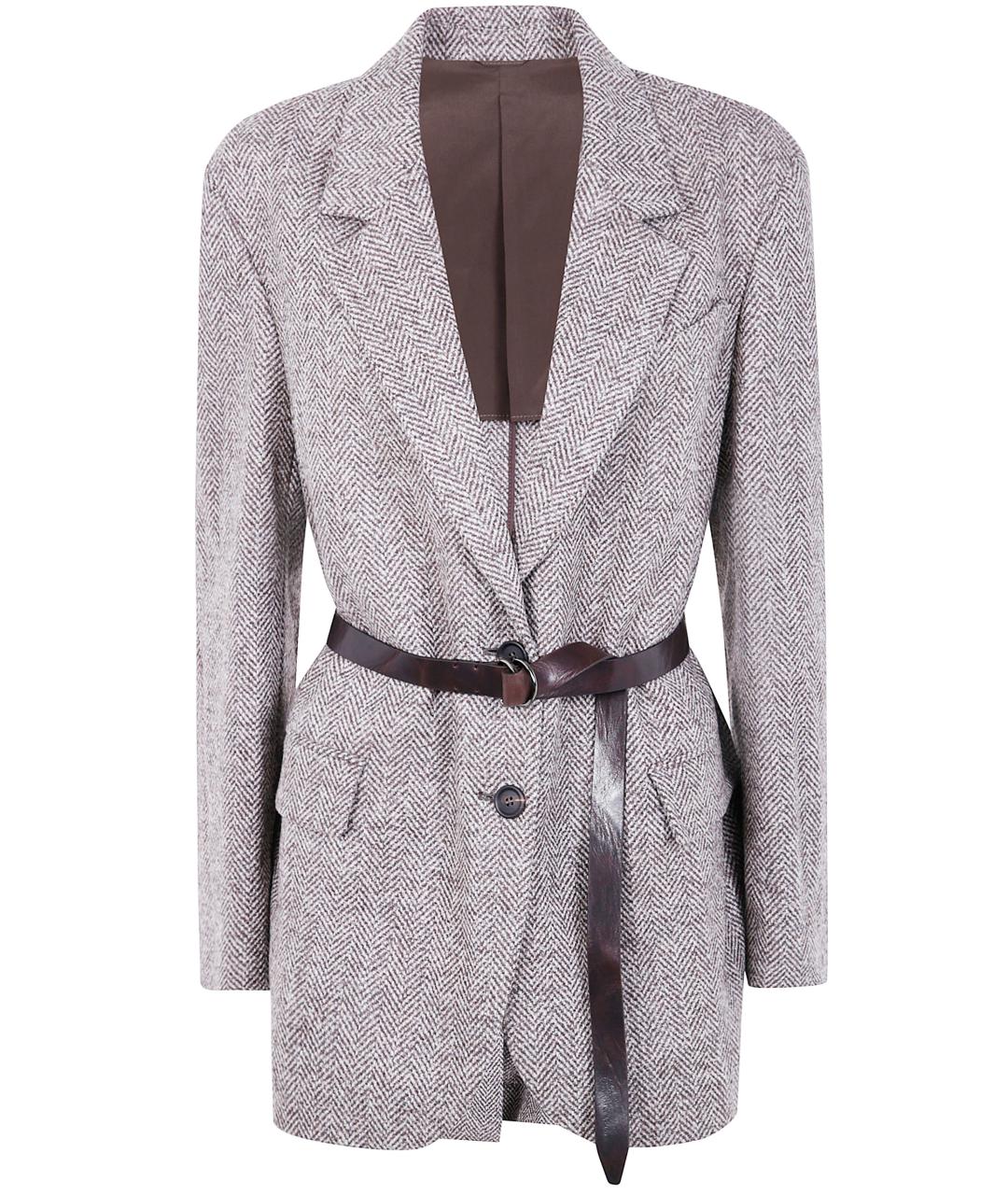 BRUNELLO CUCINELLI Серое шерстяное пальто, фото 1