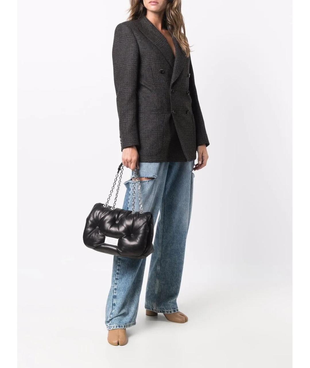 MAISON MARGIELA Черная кожаная сумка через плечо, фото 2