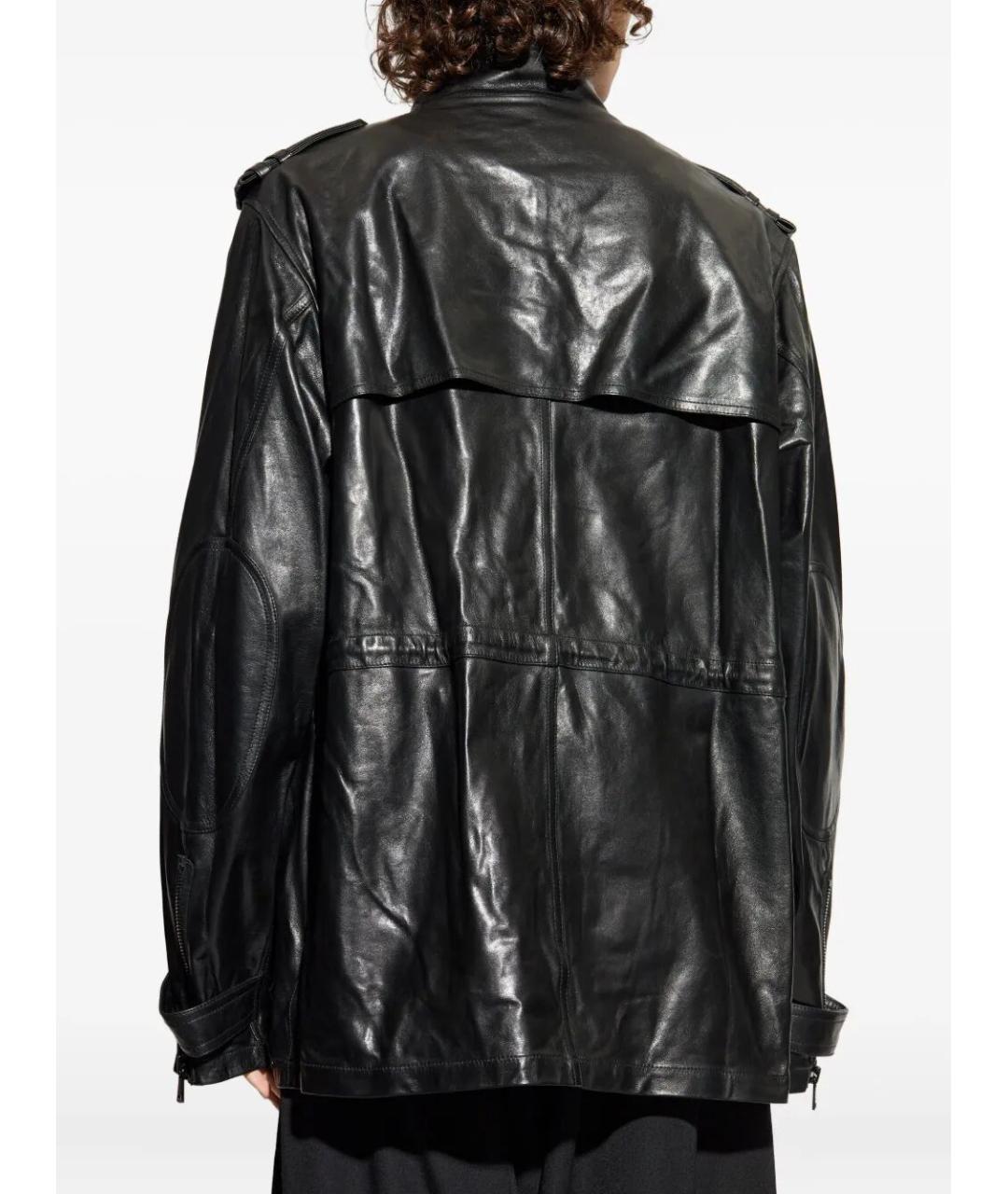BALMAIN Черная кожаная парка, фото 5