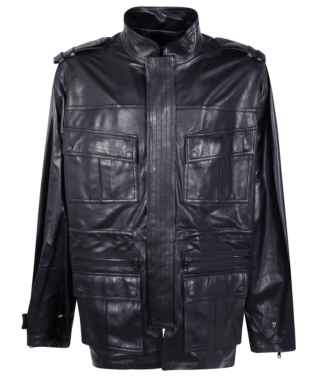 BALMAIN Черная кожаная парка, фото 1