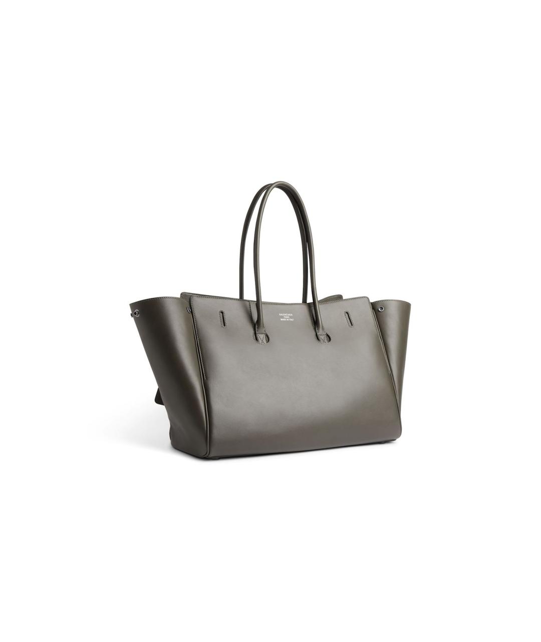BALENCIAGA Хаки кожаная сумка тоут, фото 3