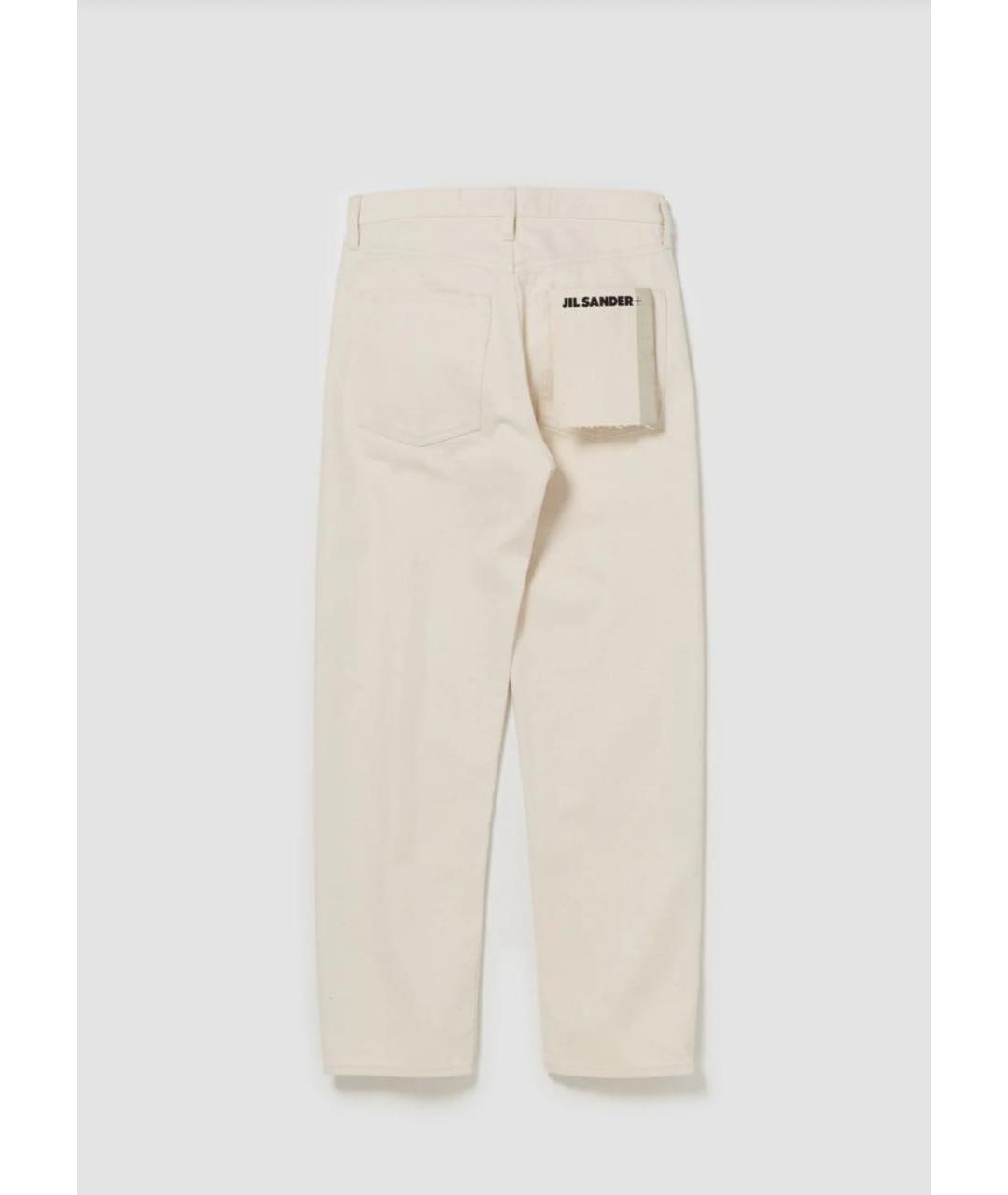 JIL SANDER Бежевые хлопковые прямые джинсы, фото 2