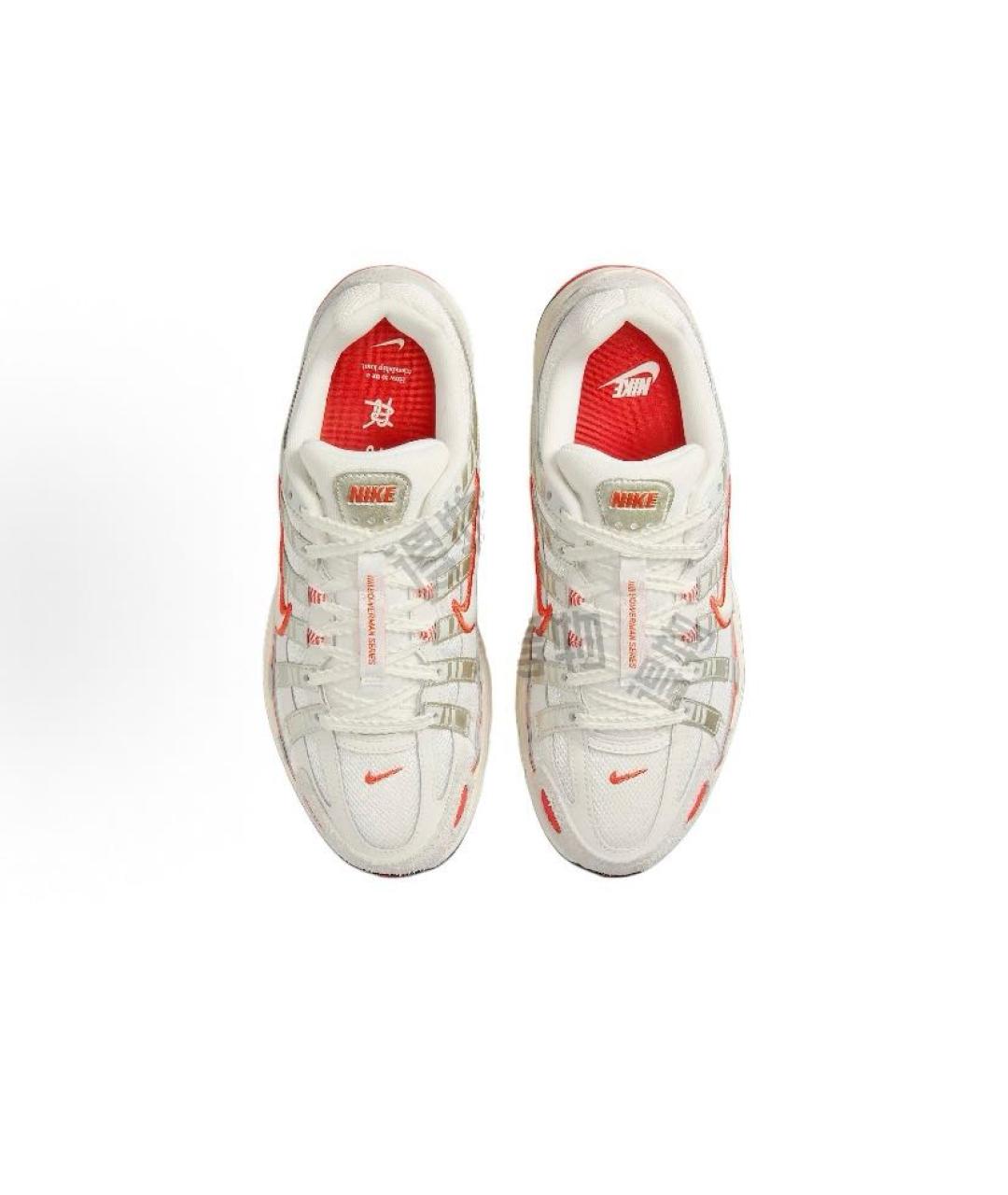 NIKE Белые текстильные низкие кроссовки / кеды, фото 2