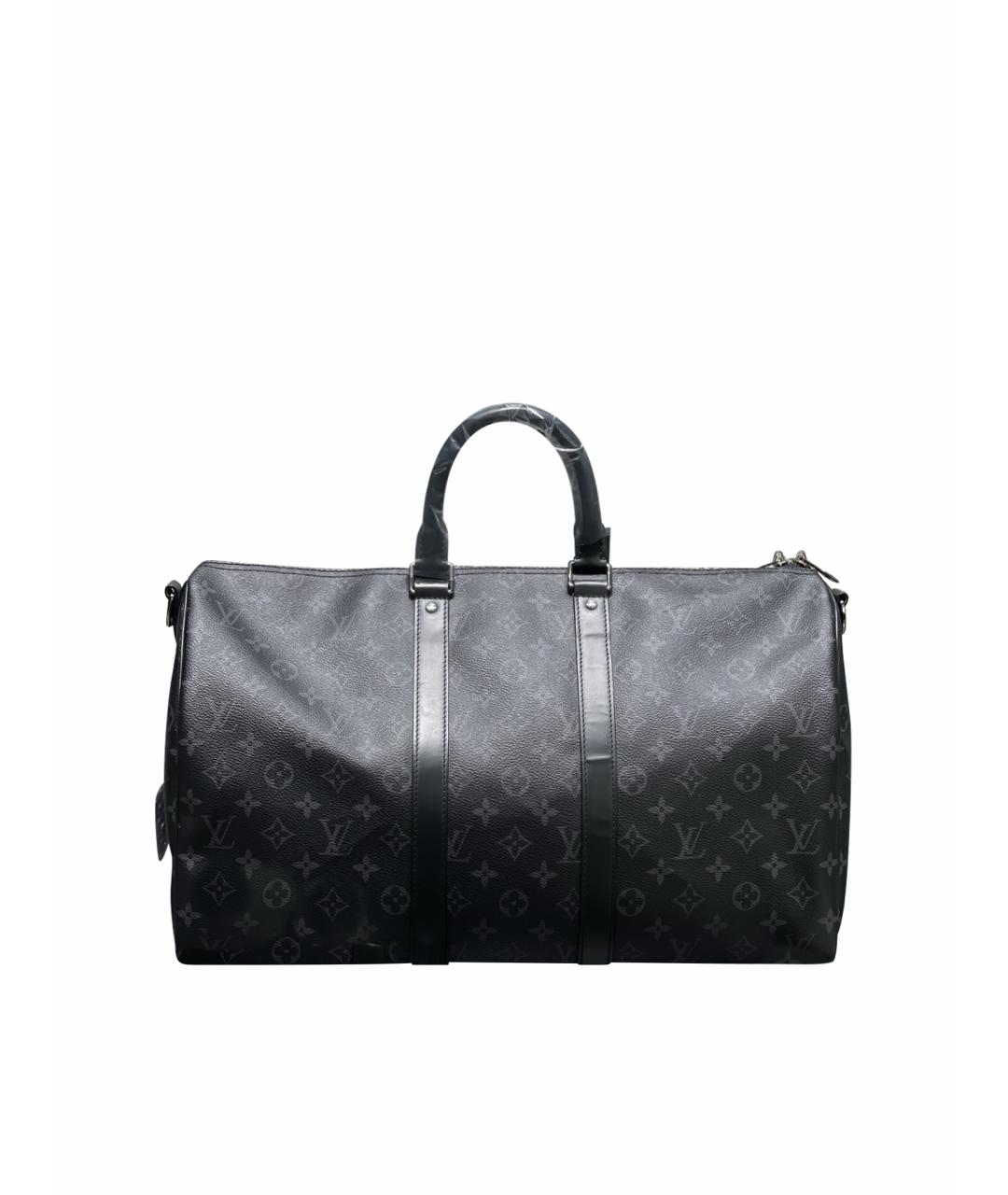 LOUIS VUITTON Антрацитовая дорожная/спортивная сумка из искусственной кожи, фото 1