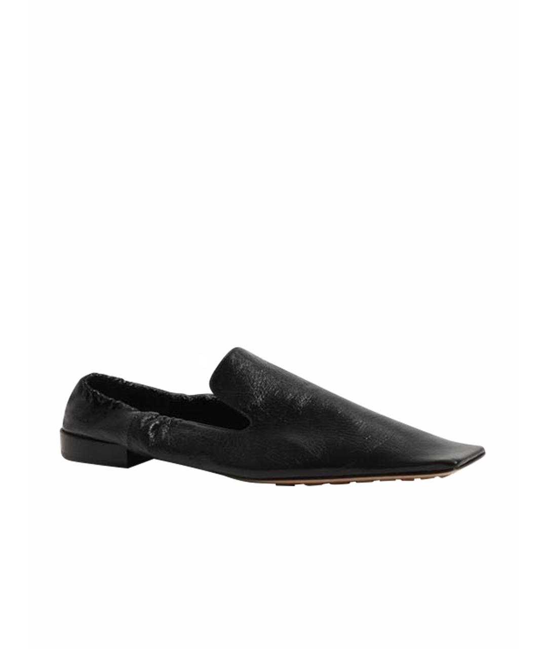 BOTTEGA VENETA Черные кожаные лоферы, фото 1