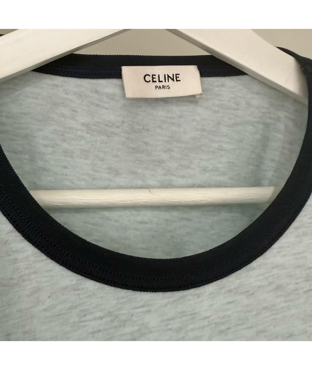 CELINE Голубая хлопковая футболка, фото 7