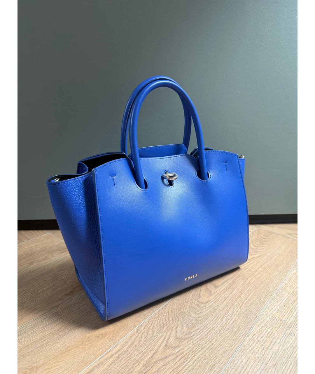 FURLA Синяя кожаная сумка тоут, фото 2
