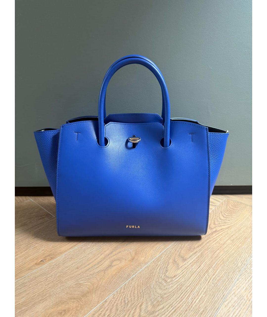 FURLA Синяя кожаная сумка тоут, фото 5