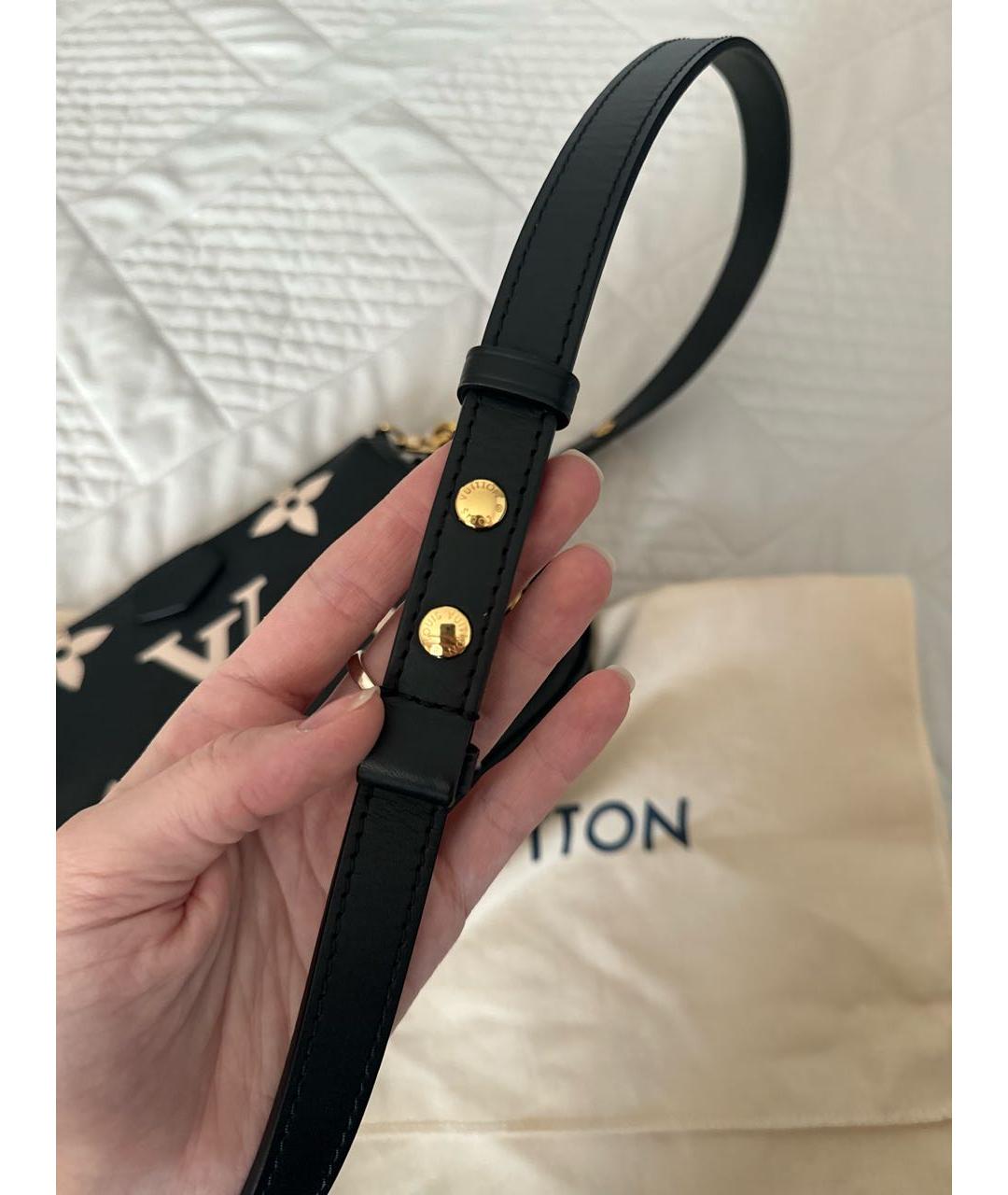 LOUIS VUITTON Черная кожаная сумка через плечо, фото 6