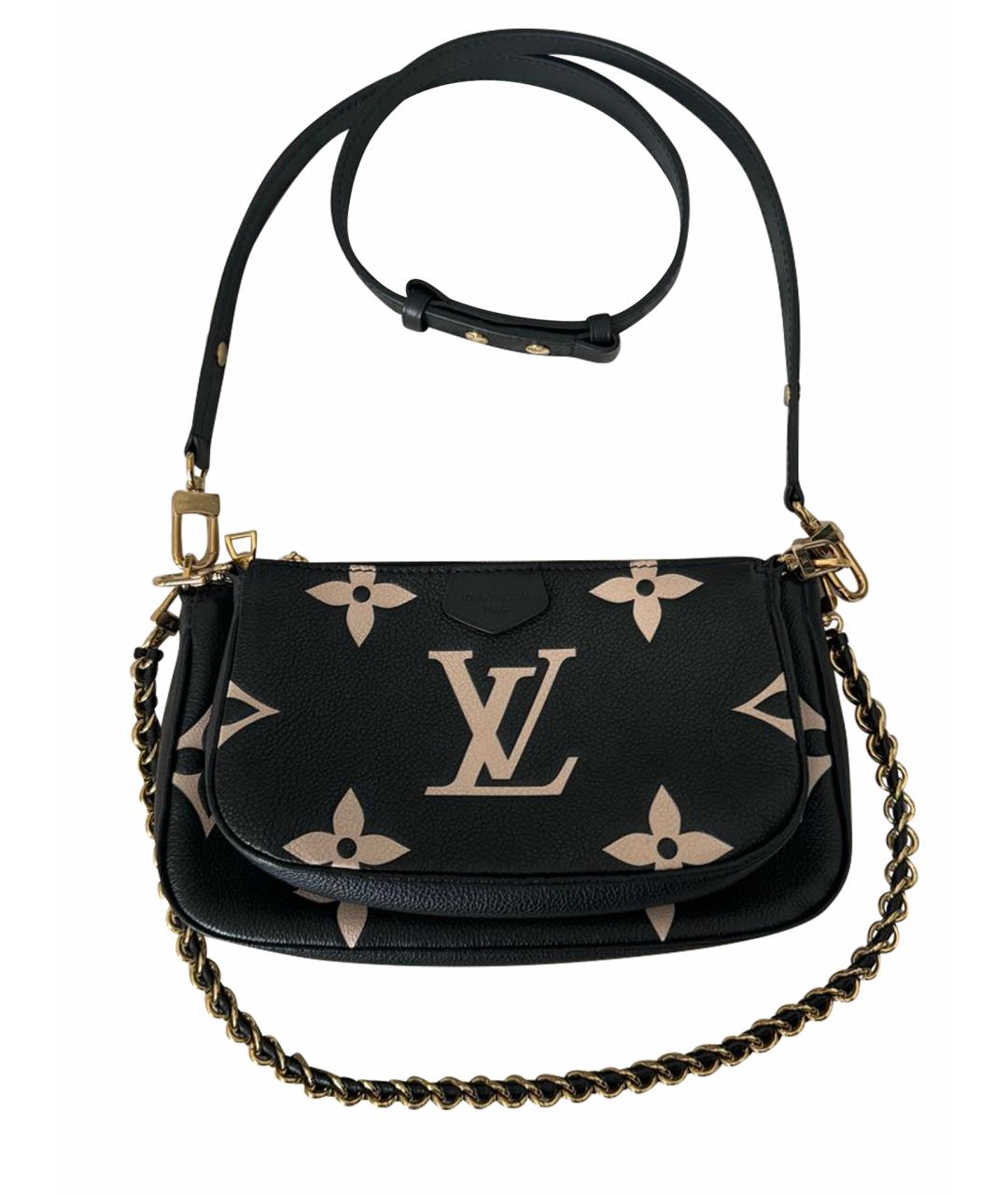 LOUIS VUITTON Черная кожаная сумка через плечо, фото 1