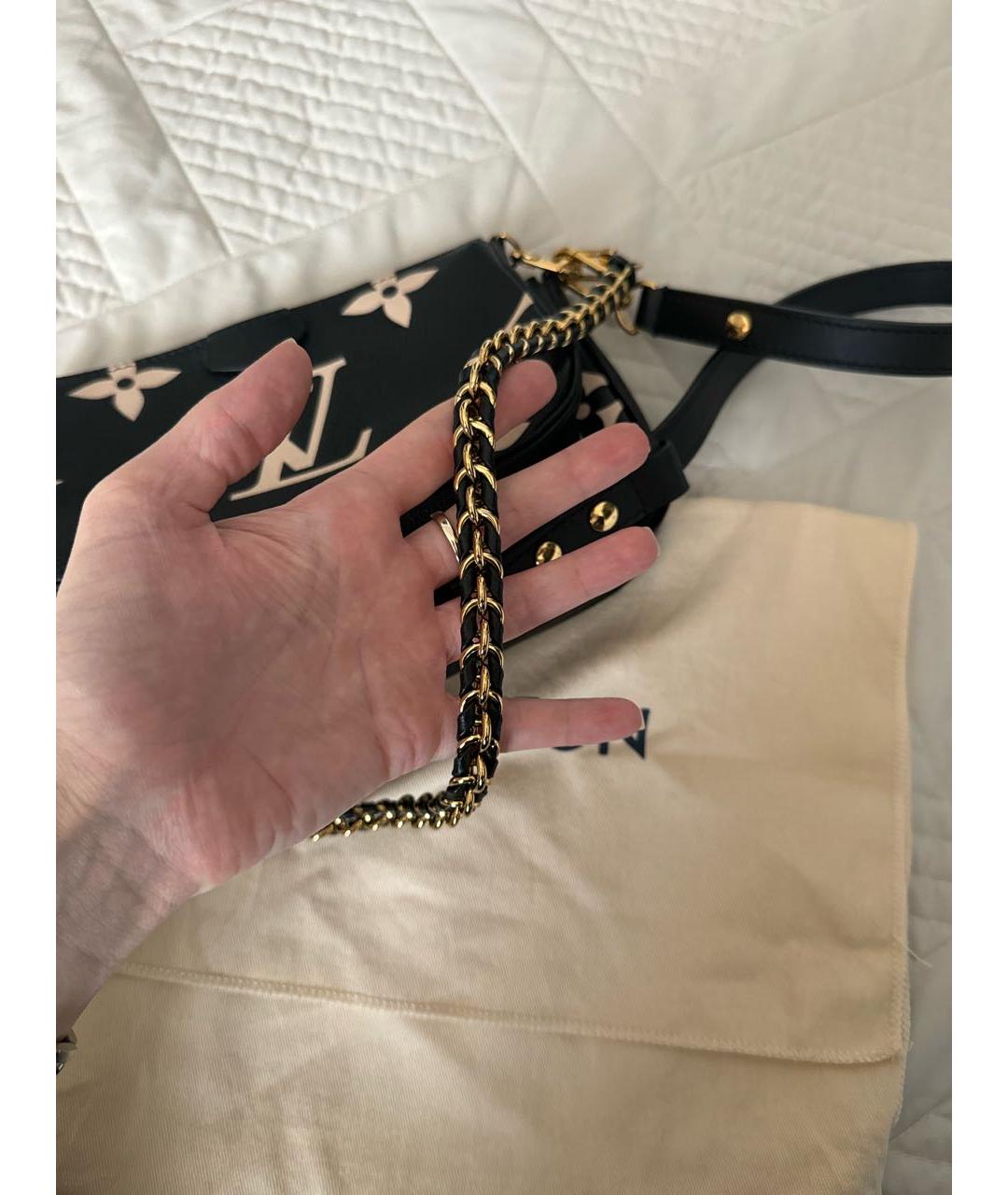 LOUIS VUITTON Черная кожаная сумка через плечо, фото 5