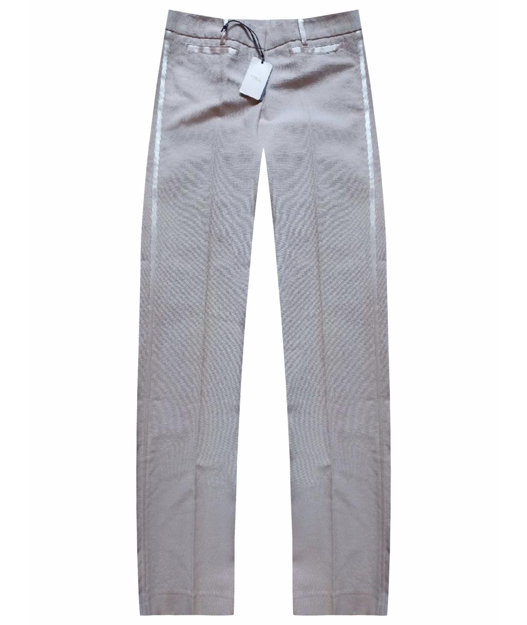 RED VALENTINO Бежевые хлопковые прямые брюки, фото 1