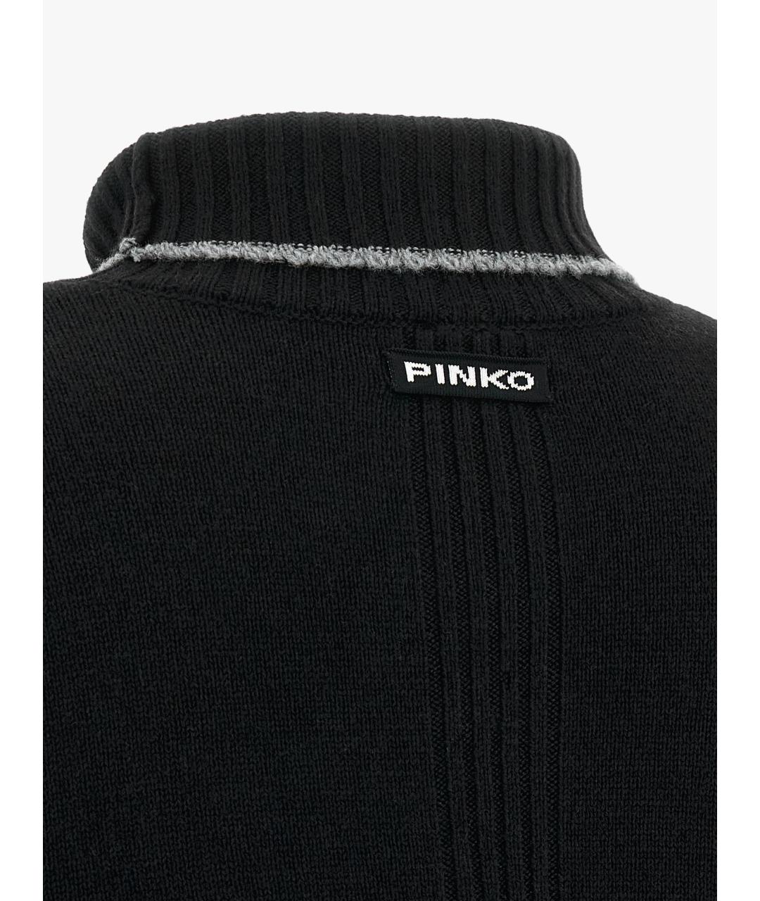 PINKO Черный шерстяной джемпер / свитер, фото 4
