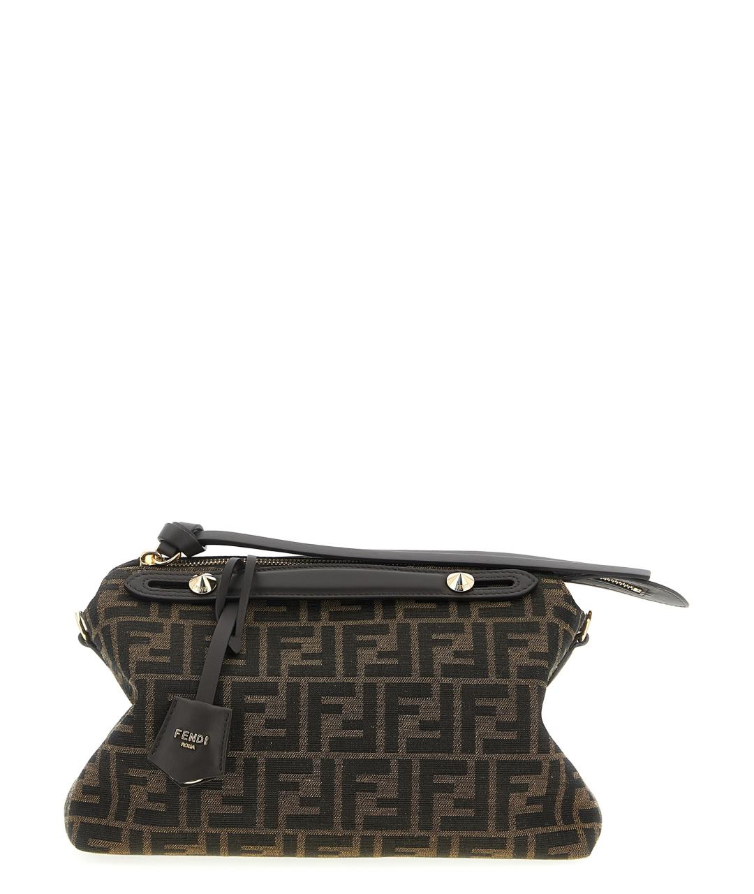 FENDI Коричневая синтетическая сумка через плечо, фото 1