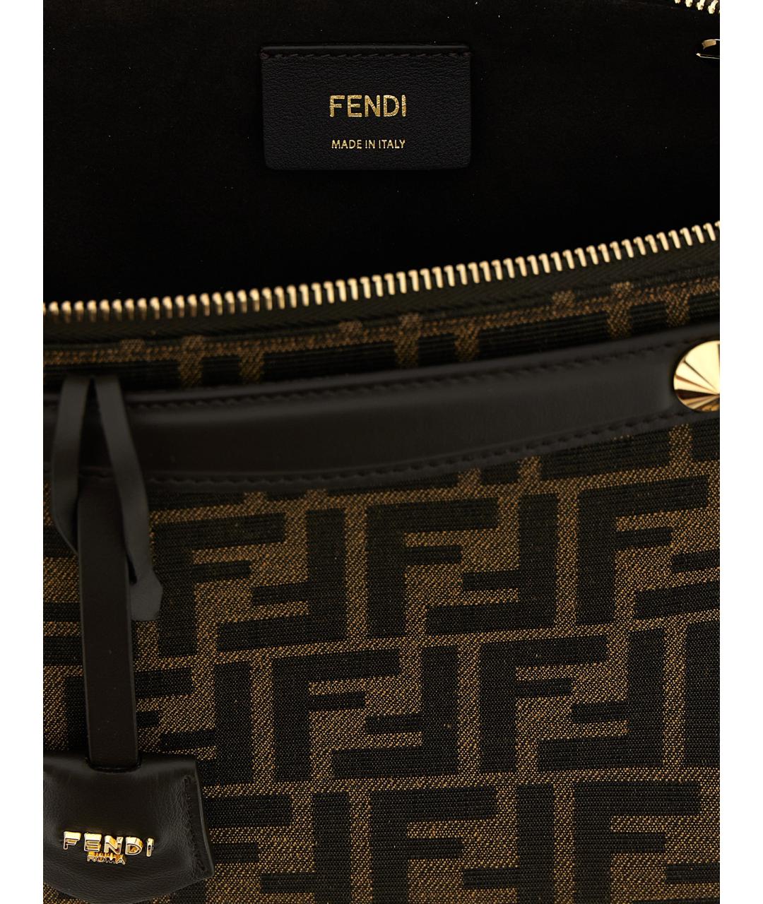FENDI Коричневая синтетическая сумка через плечо, фото 4