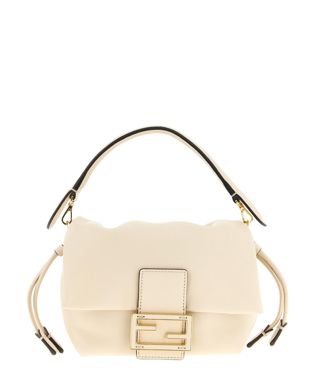 FENDI Бежевая кожаная сумка через плечо, фото 1