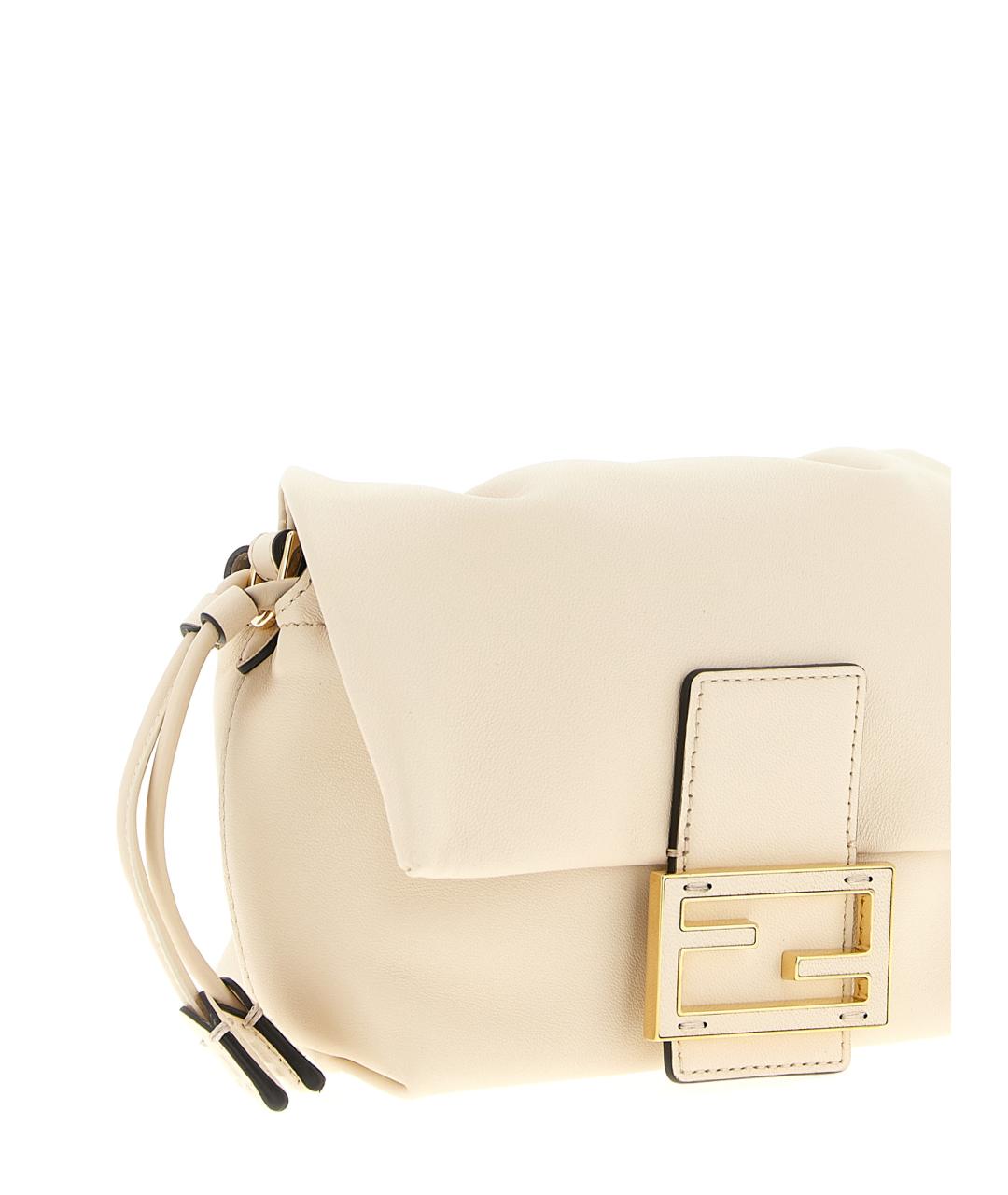 FENDI Бежевая кожаная сумка через плечо, фото 3
