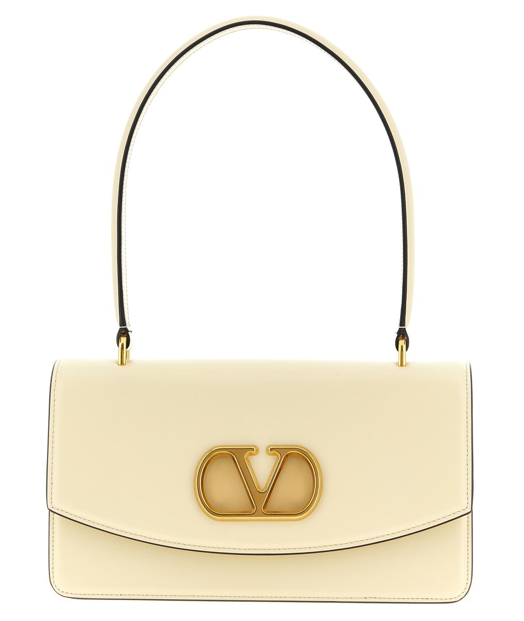 VALENTINO Бежевая кожаная сумка через плечо, фото 1