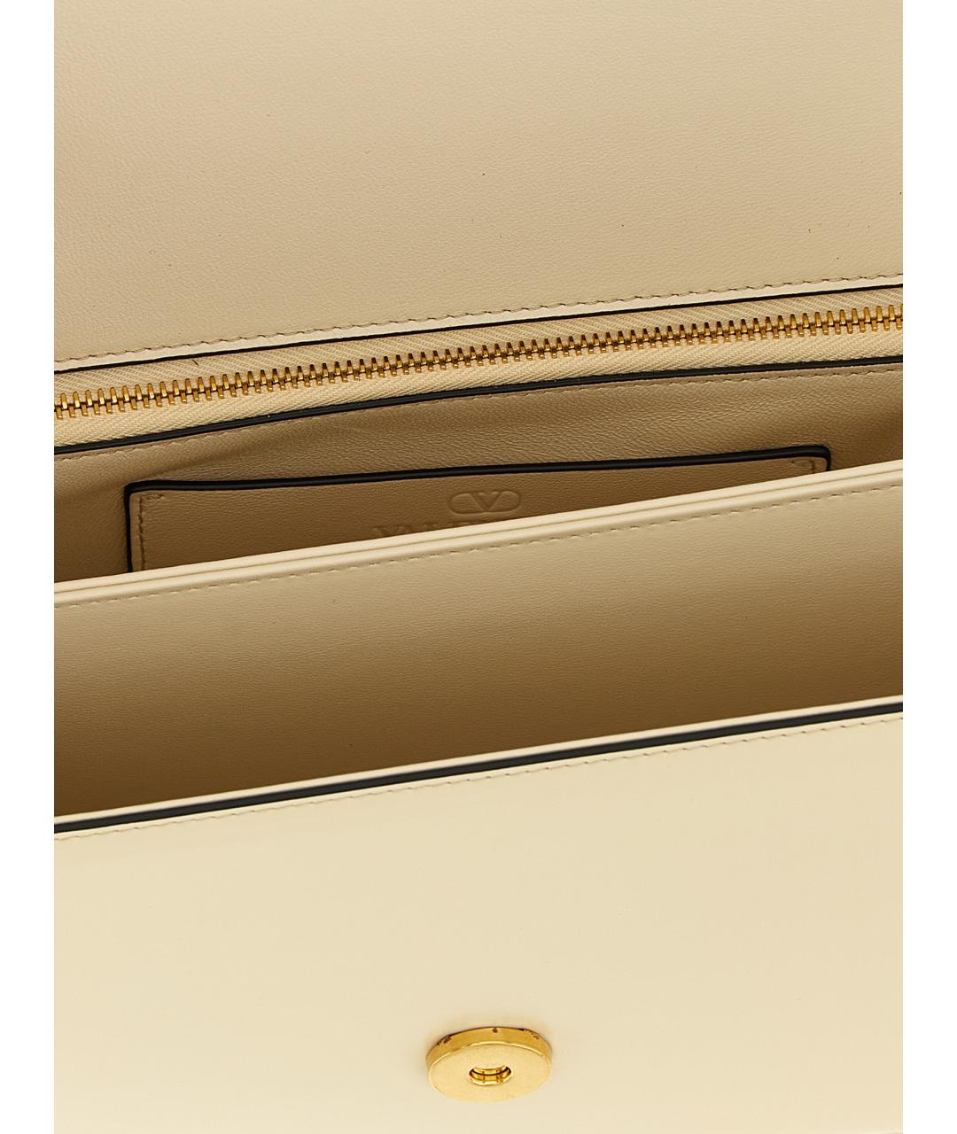 VALENTINO Бежевая кожаная сумка через плечо, фото 4