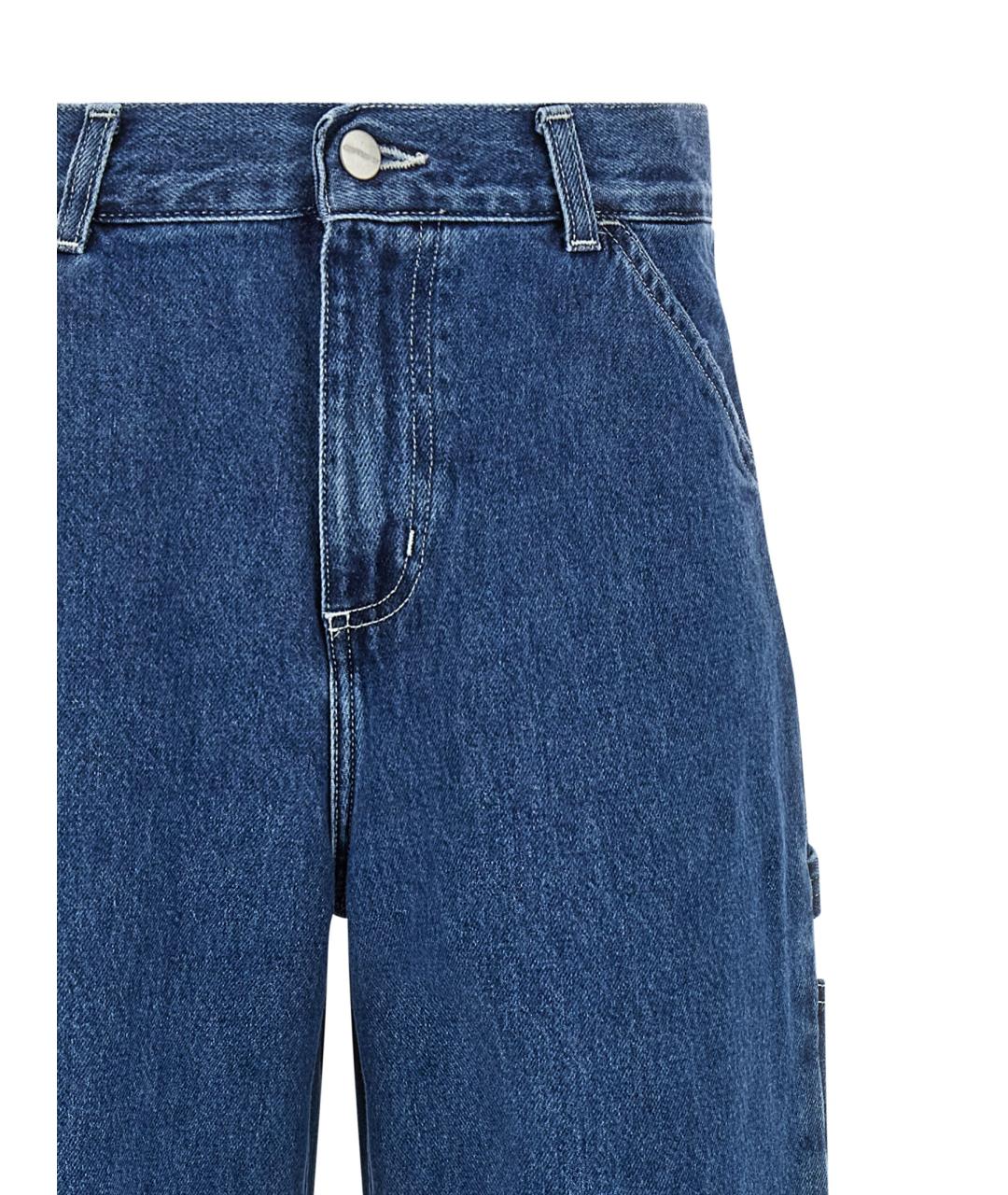 CARHARTT WIP Синие хлопковые прямые джинсы, фото 3