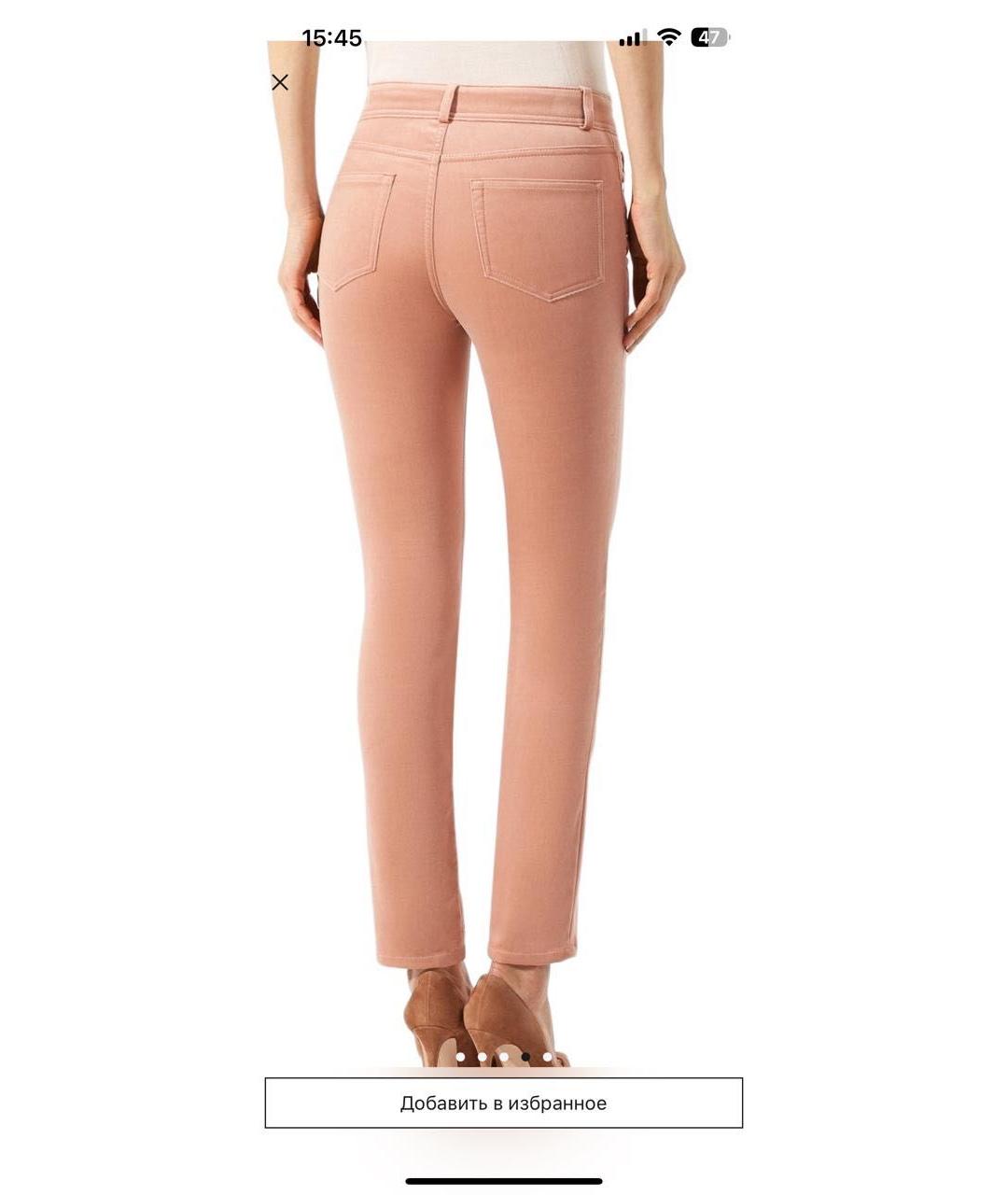 LORO PIANA Коралловые хлопко-эластановые брюки узкие, фото 2