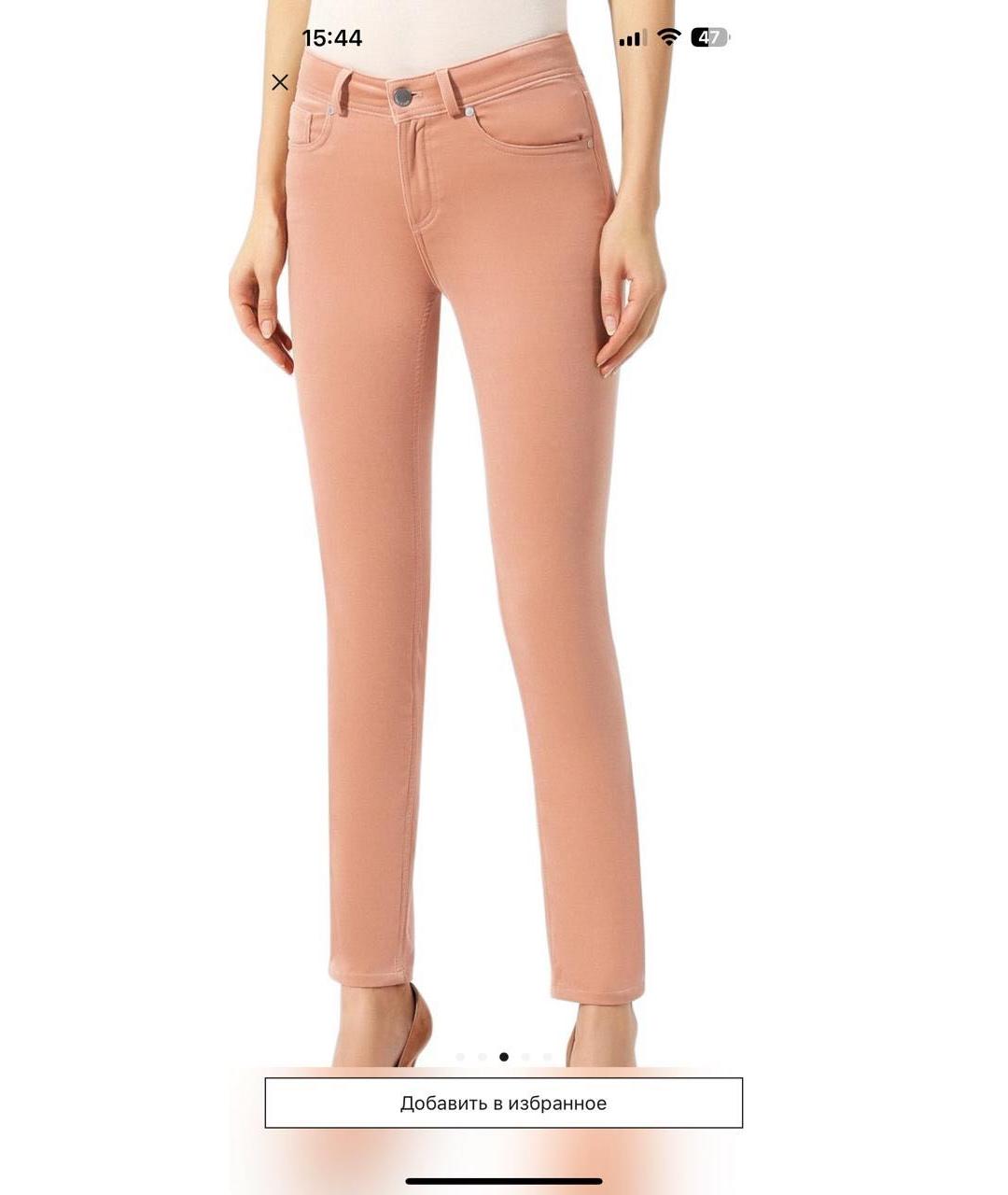 LORO PIANA Коралловые хлопко-эластановые брюки узкие, фото 4
