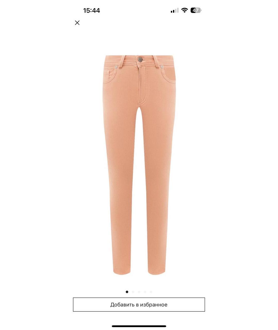LORO PIANA Коралловые хлопко-эластановые брюки узкие, фото 5