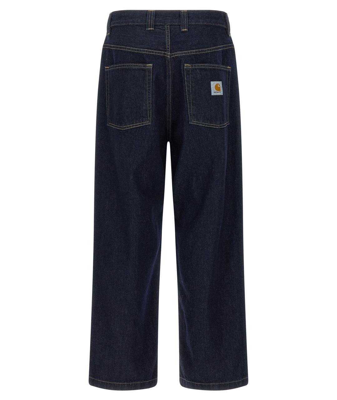 CARHARTT WIP Темно-синие хлопковые прямые джинсы, фото 2