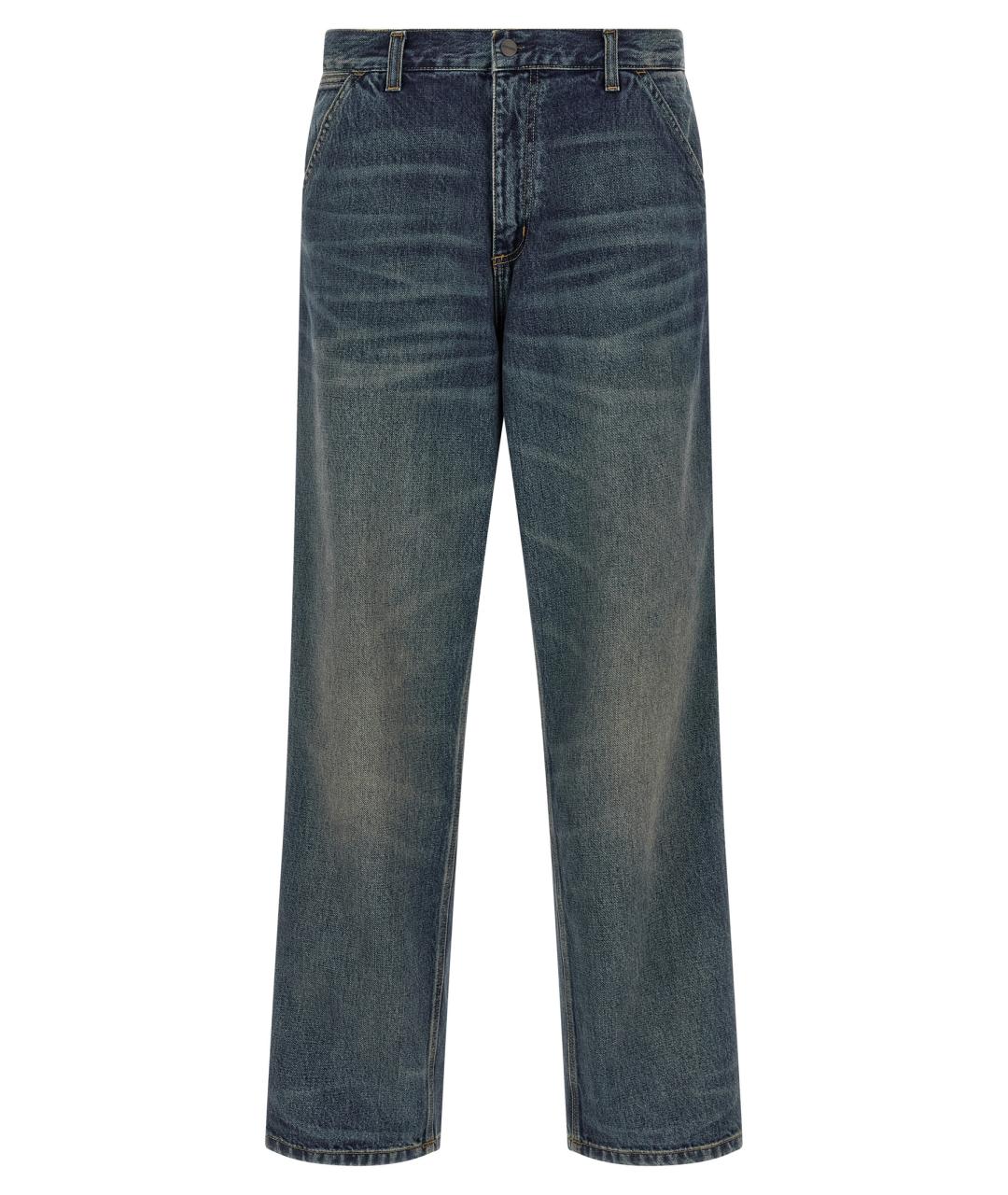 CARHARTT WIP Синие хлопковые прямые джинсы, фото 1