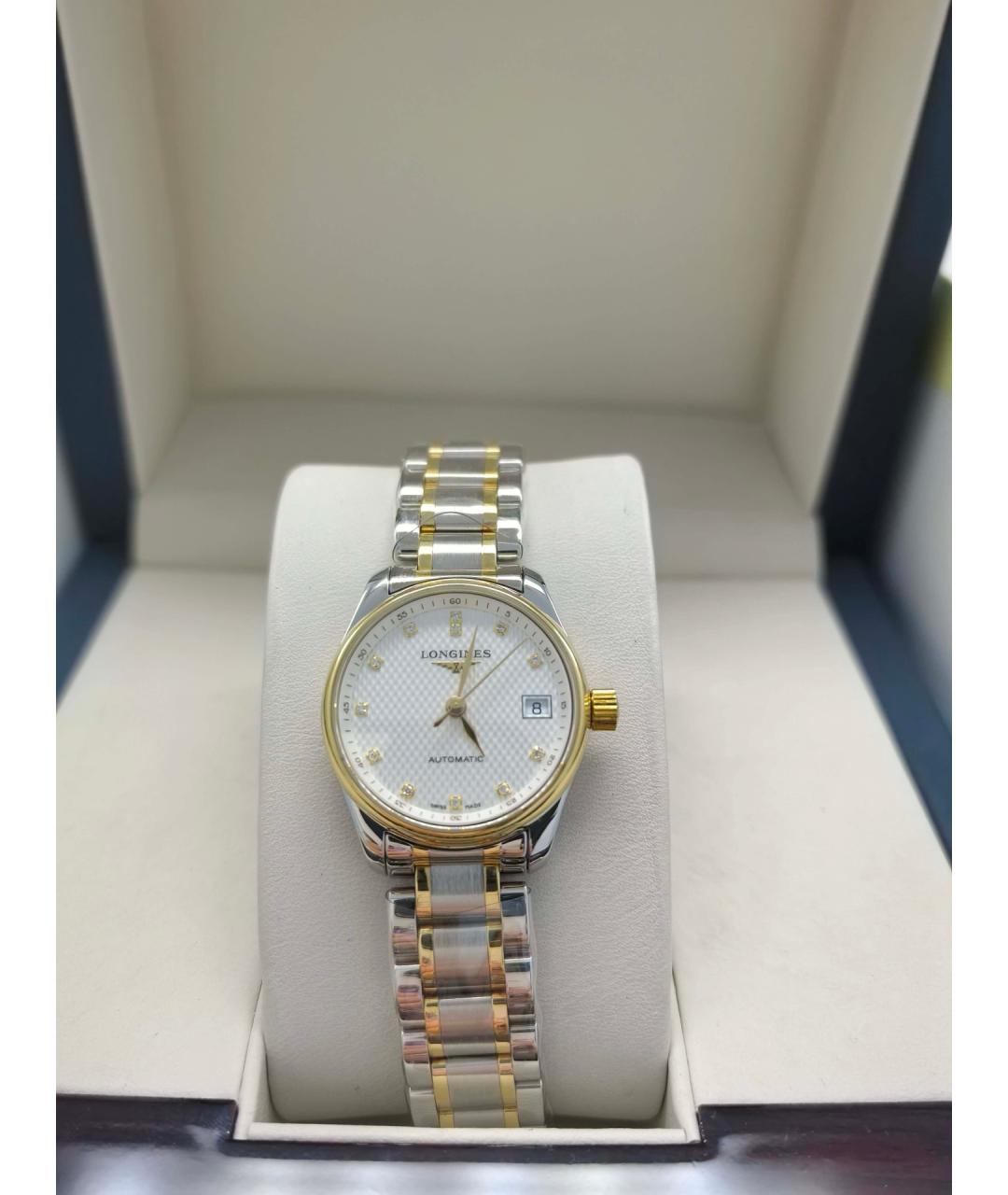 LONGINES Белые часы из желтого золота, фото 9