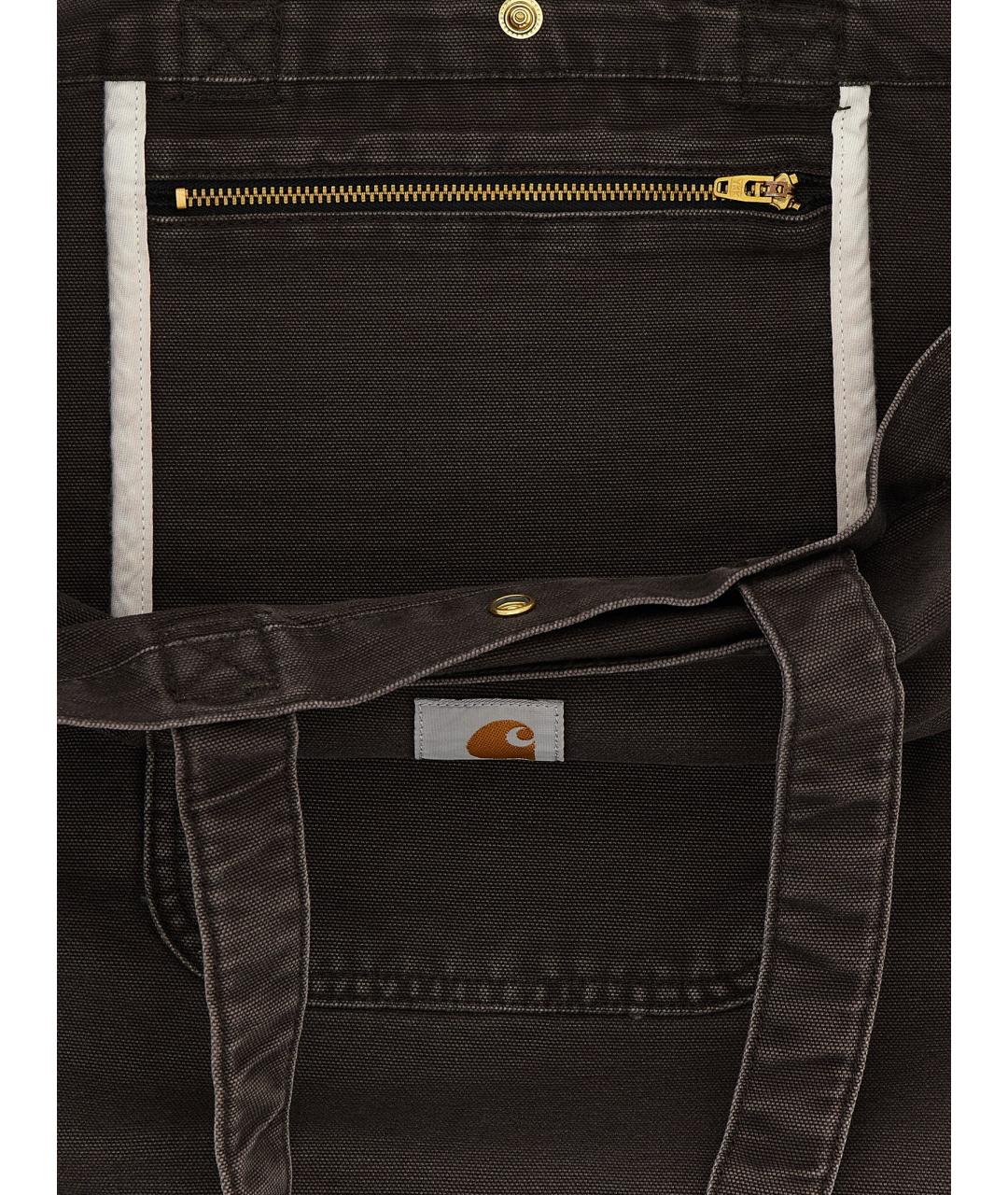 CARHARTT WIP Коричневая хлопковая сумка тоут, фото 4