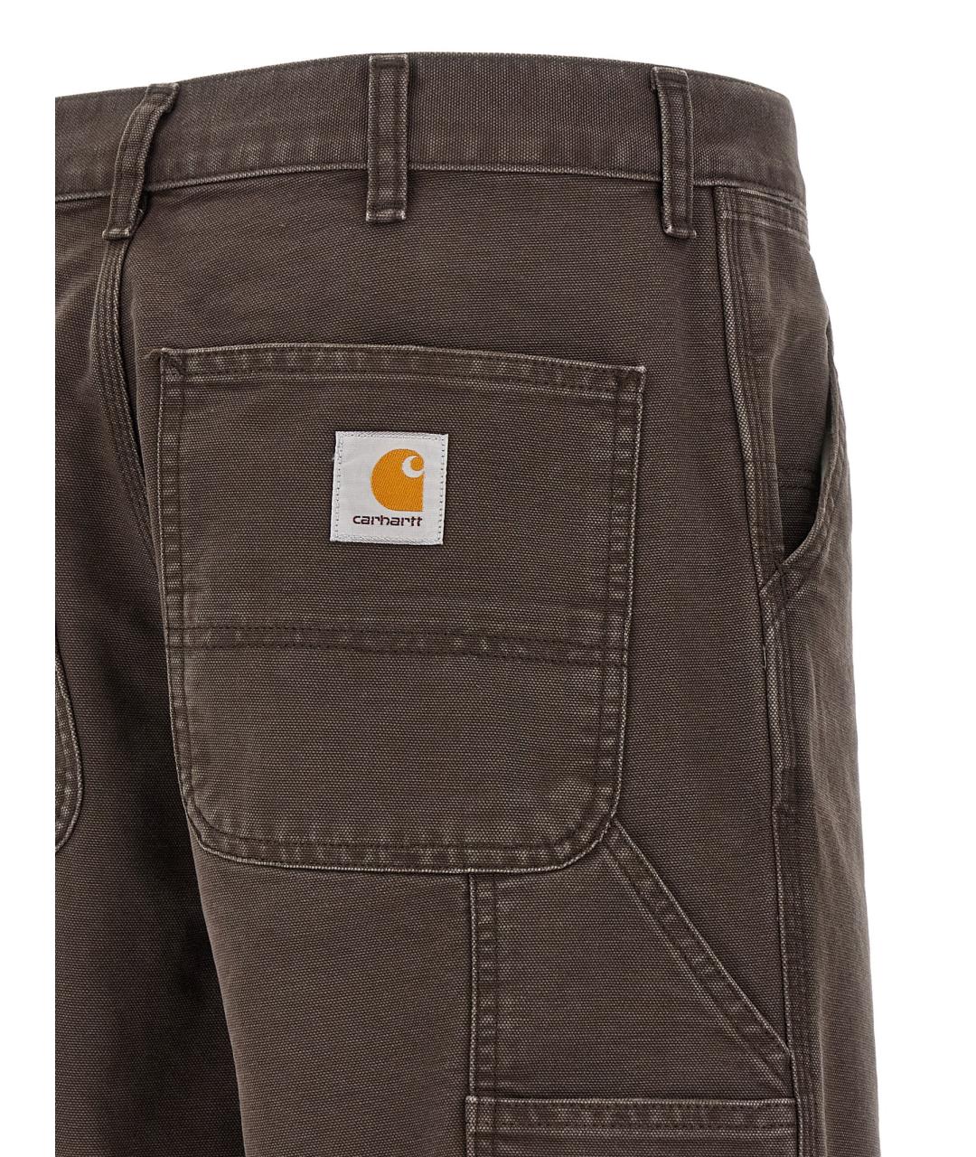 CARHARTT WIP Коричневые хлопковые повседневные брюки, фото 4