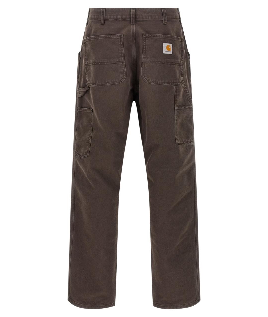 CARHARTT WIP Коричневые хлопковые повседневные брюки, фото 2