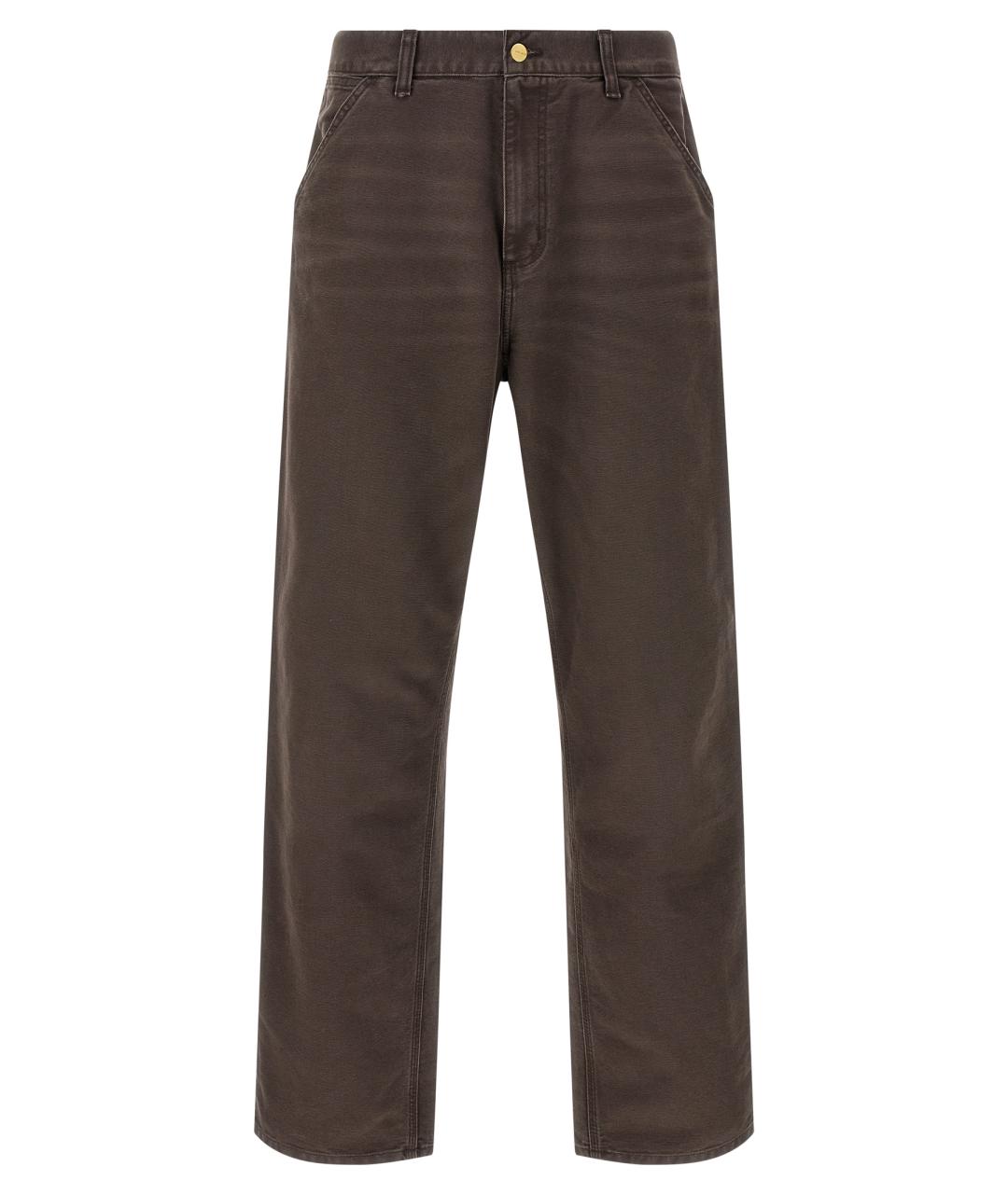 CARHARTT WIP Коричневые хлопковые повседневные брюки, фото 1