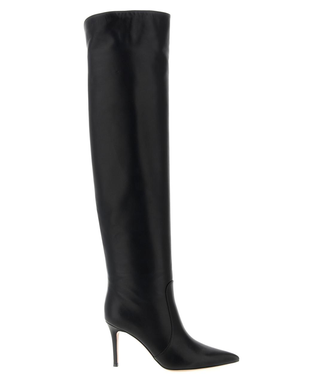 GIANVITO ROSSI Черные кожаные ботфорты, фото 1