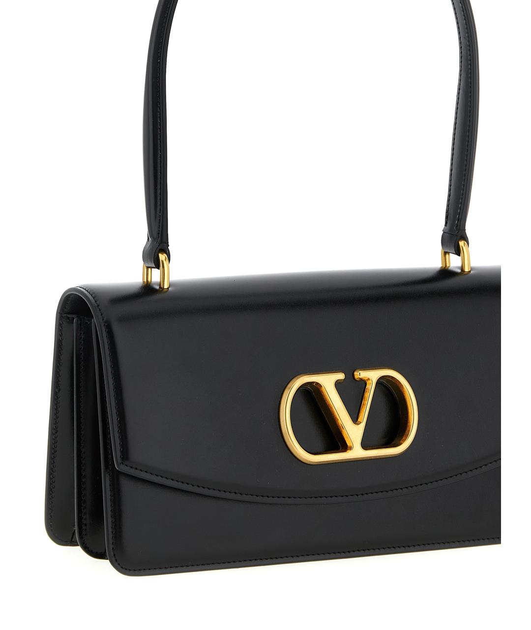 VALENTINO Черная кожаная сумка через плечо, фото 3