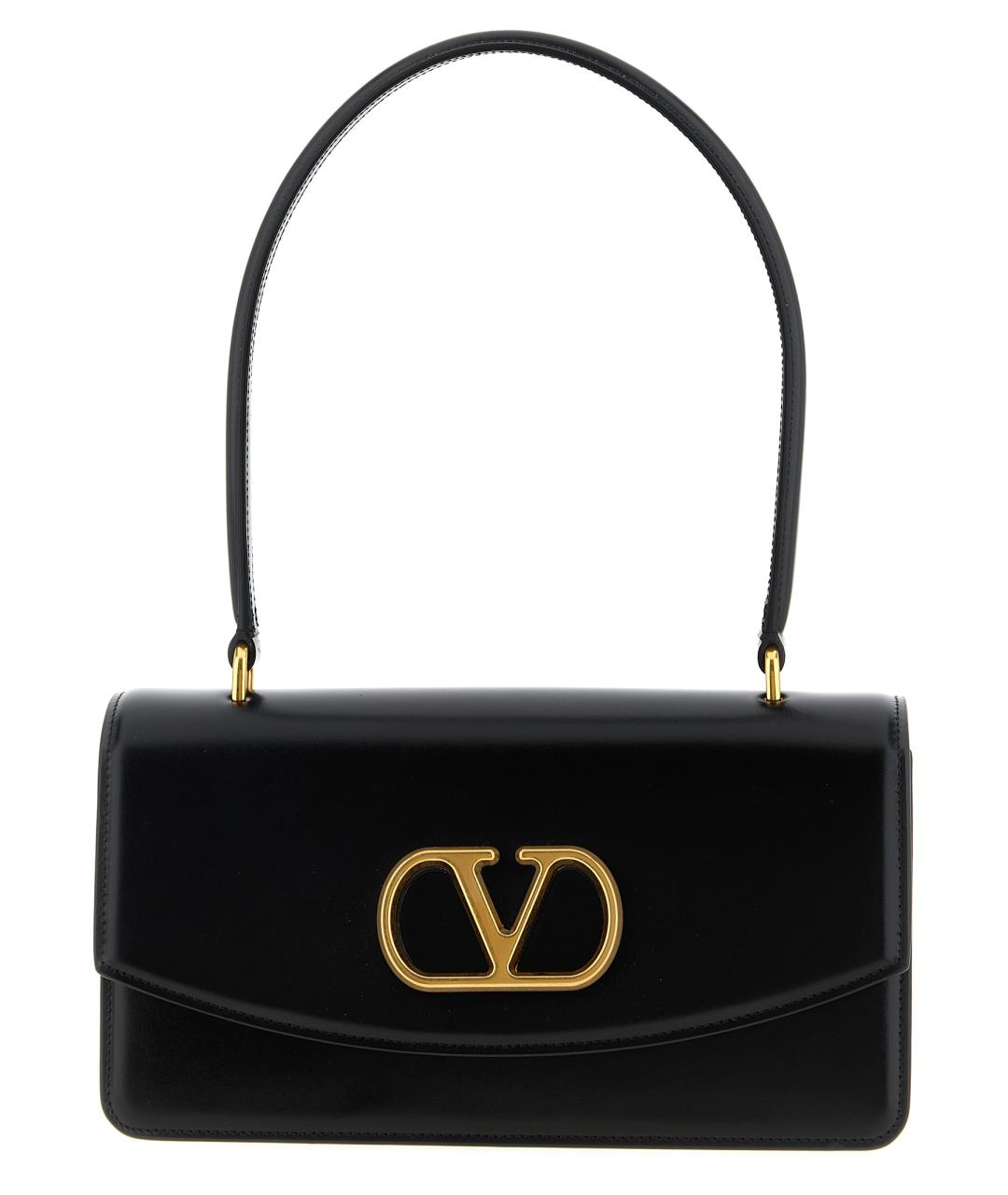 VALENTINO Черная кожаная сумка через плечо, фото 1