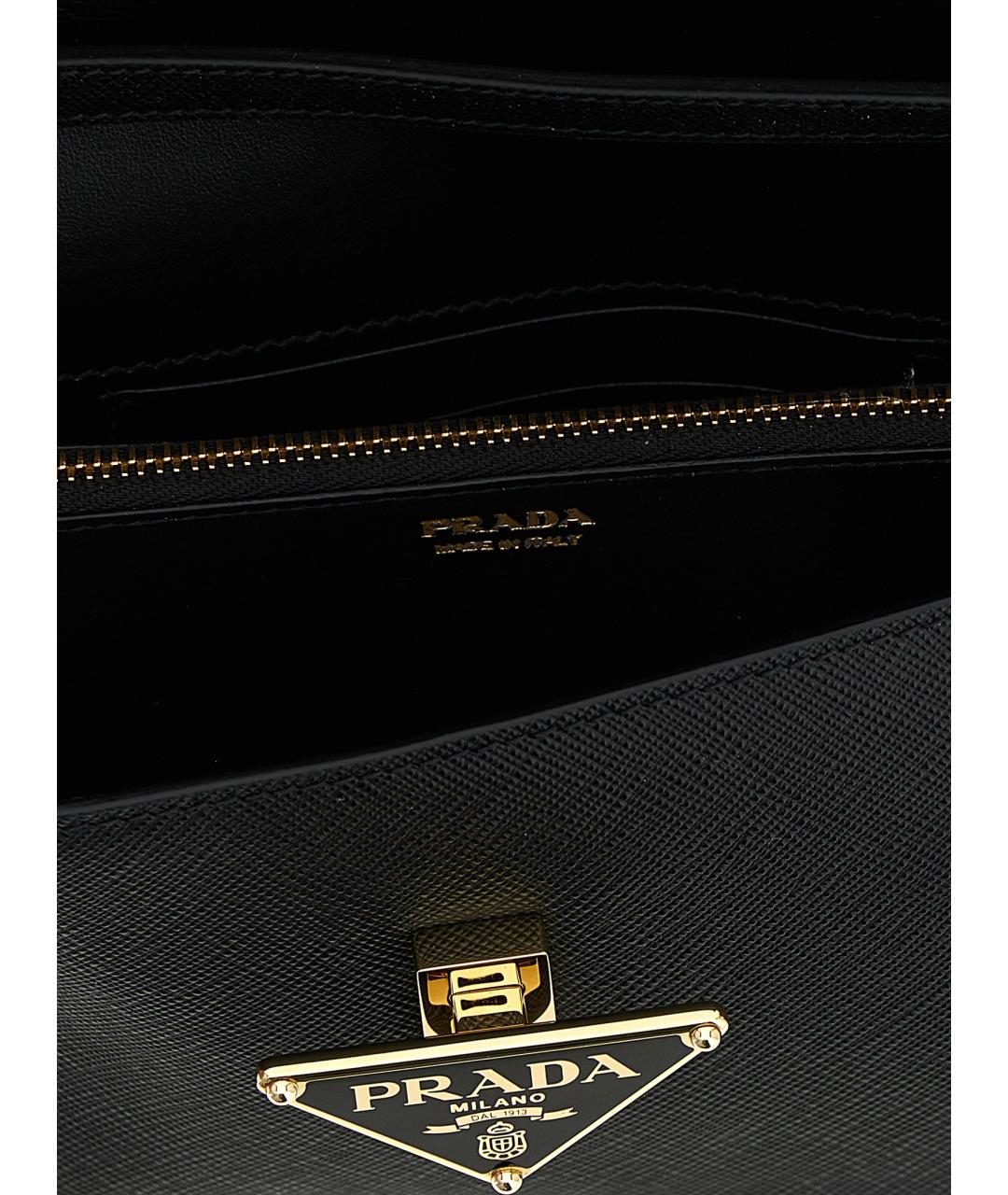 PRADA Черная кожаная сумка через плечо, фото 4