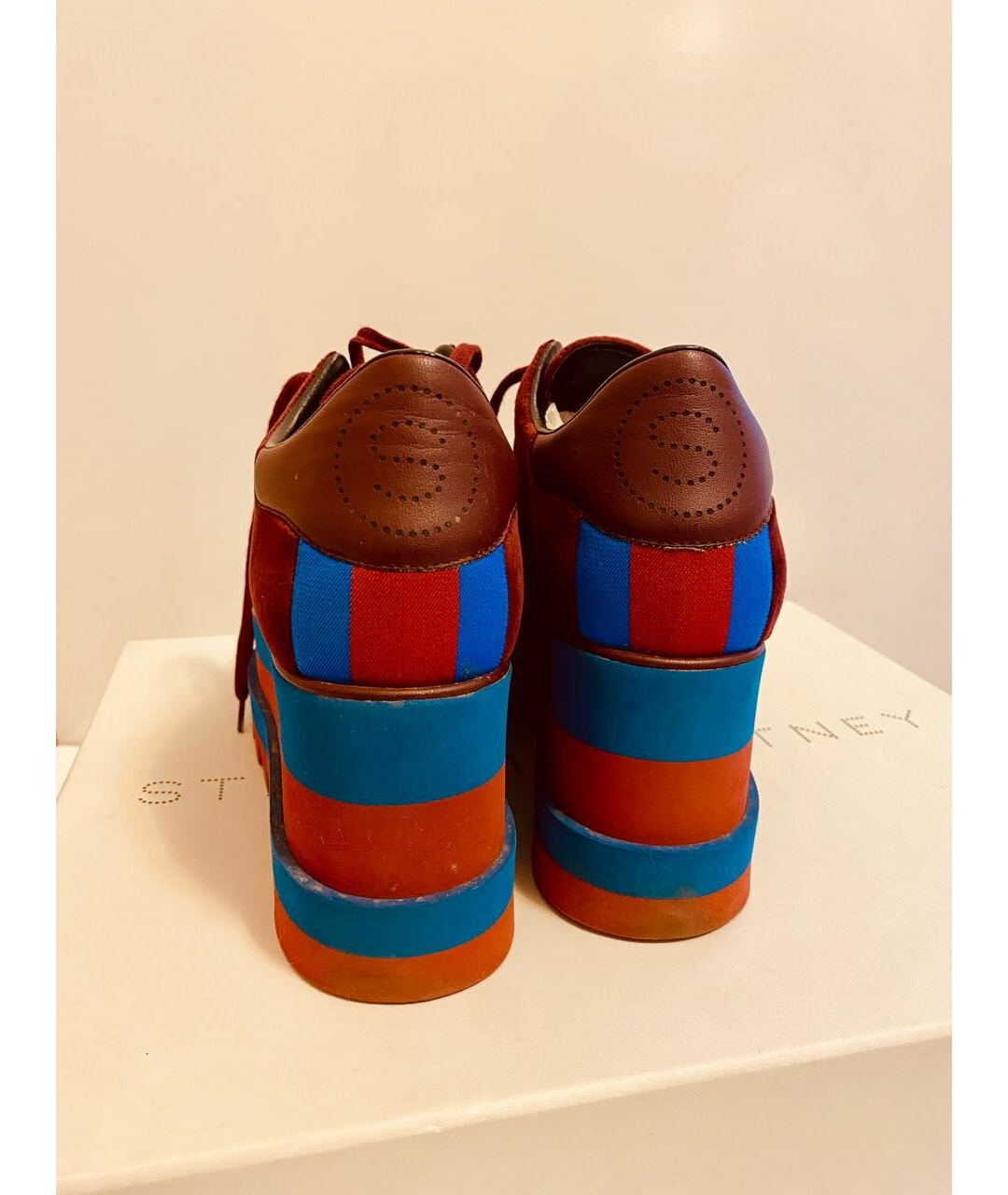 STELLA MCCARTNEY Бордовые бархатные ботинки, фото 4