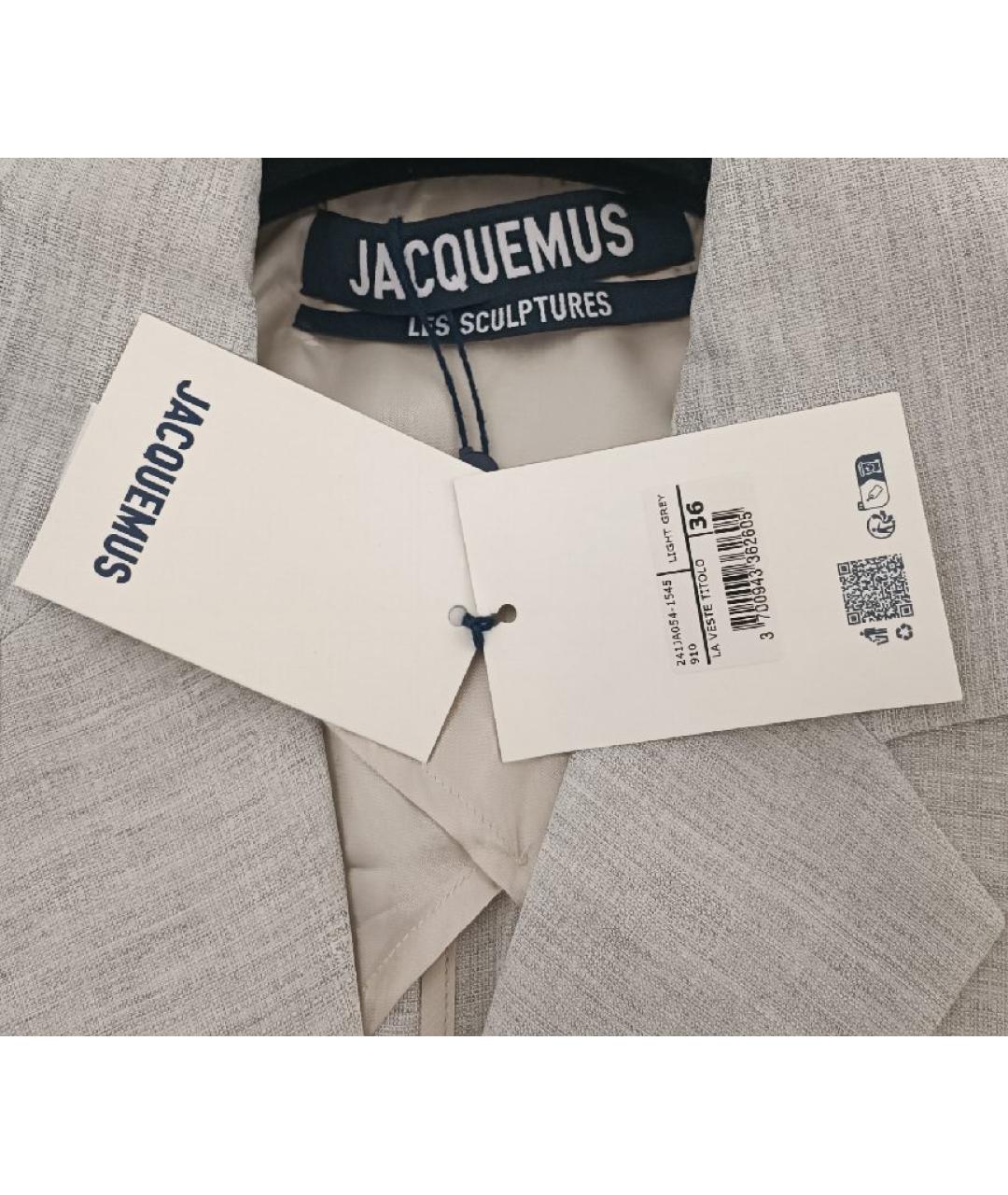 JACQUEMUS Серый вискозный жакет/пиджак, фото 3