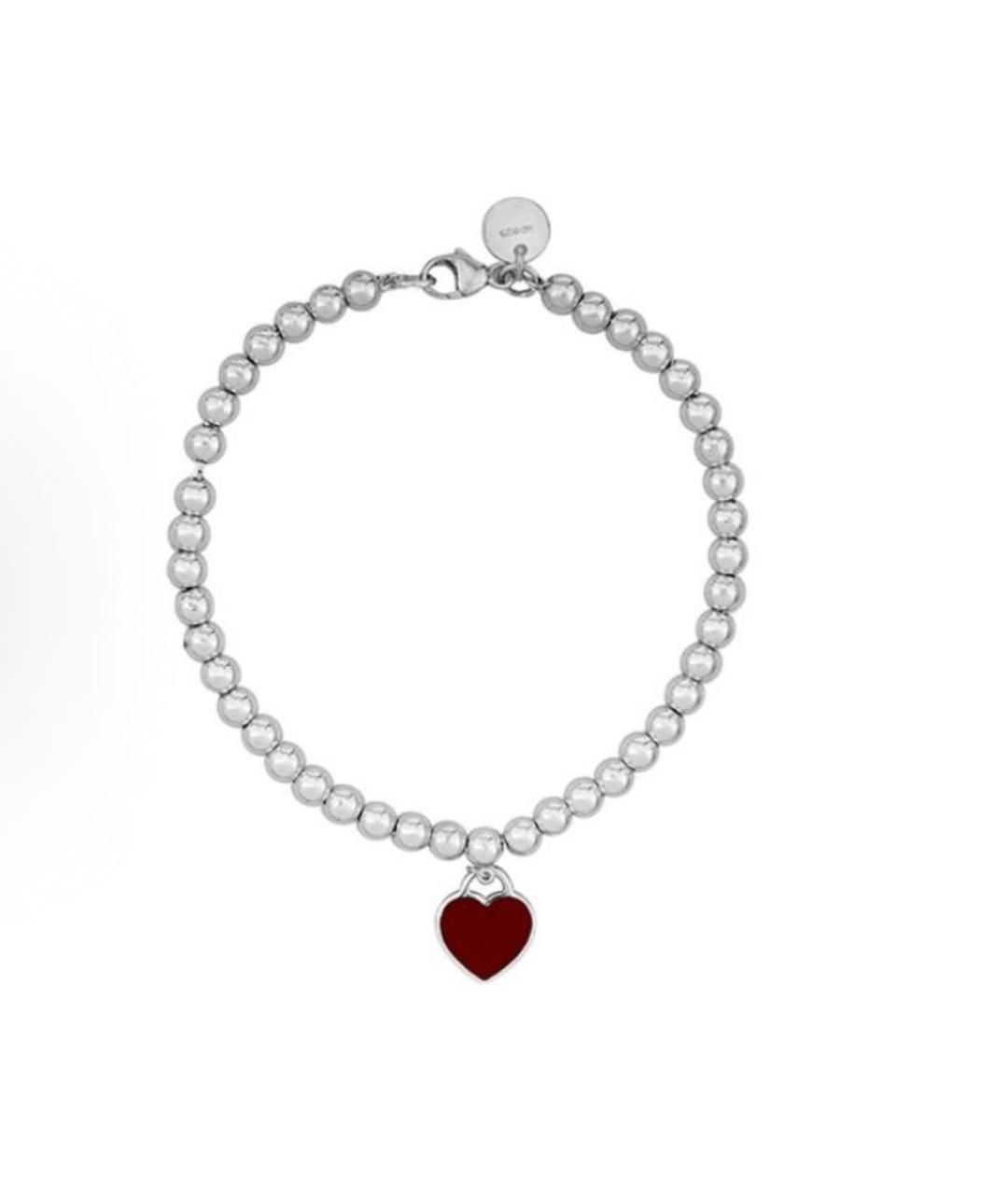 TIFFANY&CO Бордовый серебряный браслет, фото 5