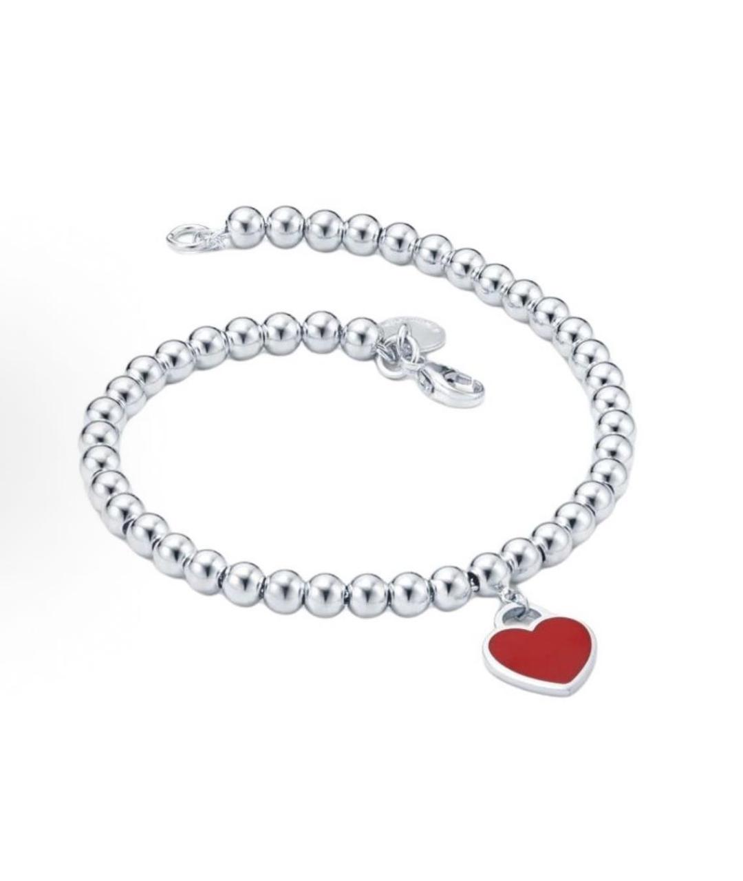 TIFFANY&CO Бордовый серебряный браслет, фото 2
