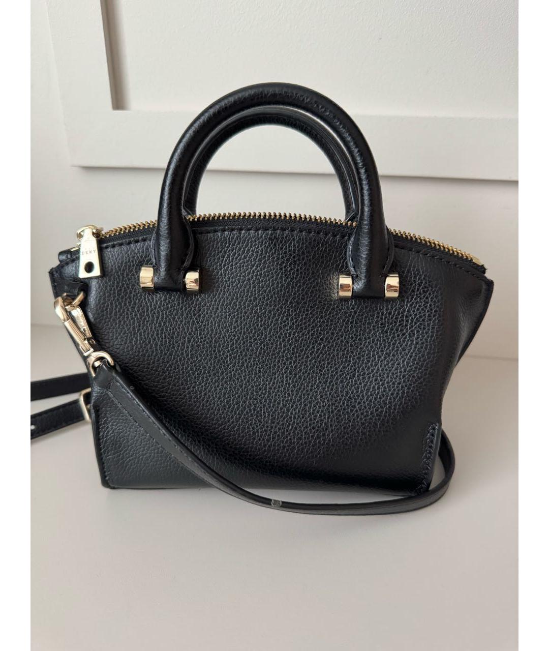 DKNY Черная кожаная сумка тоут, фото 3