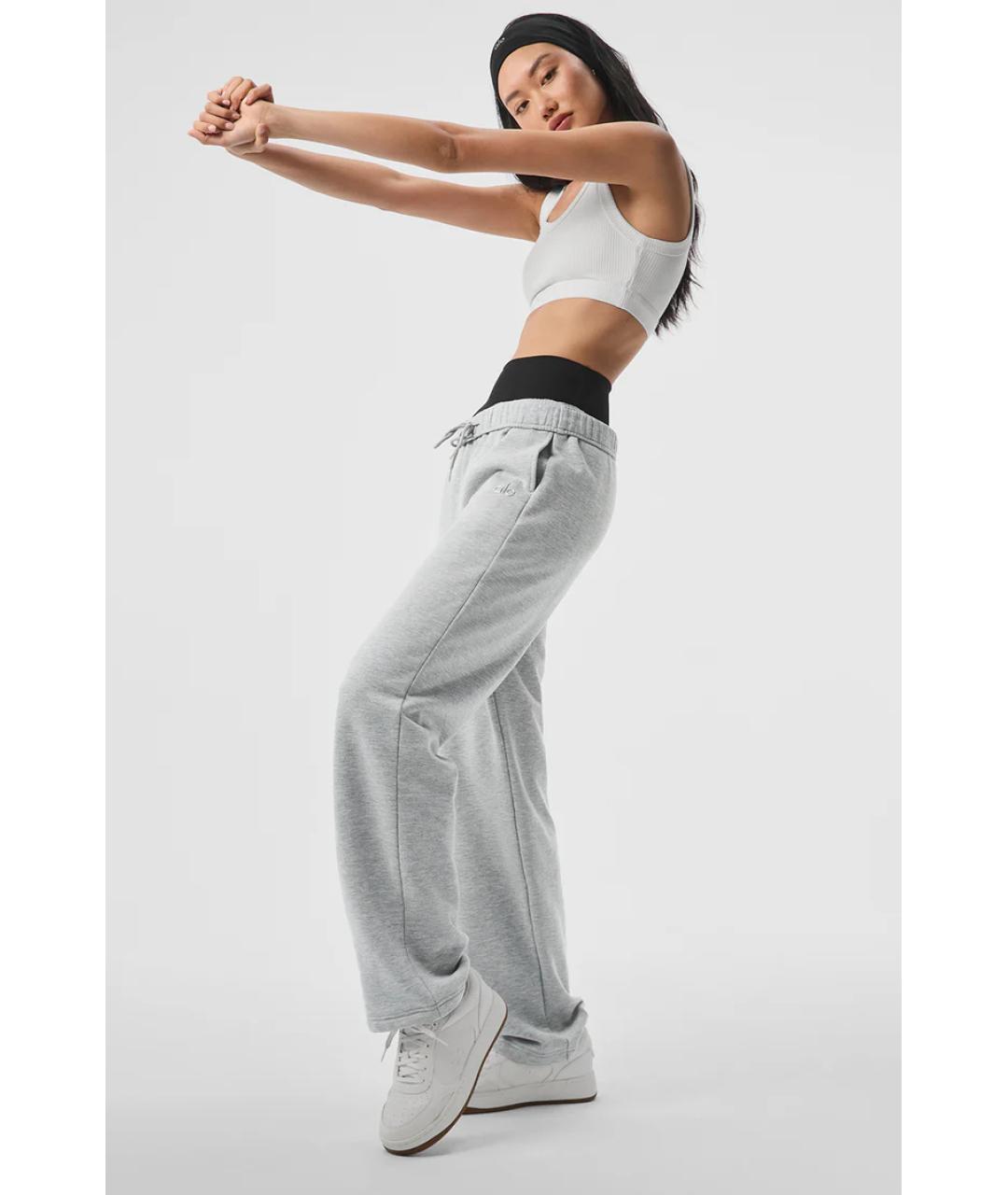ALO YOGA Серые хлопковые спортивные брюки и шорты, фото 5